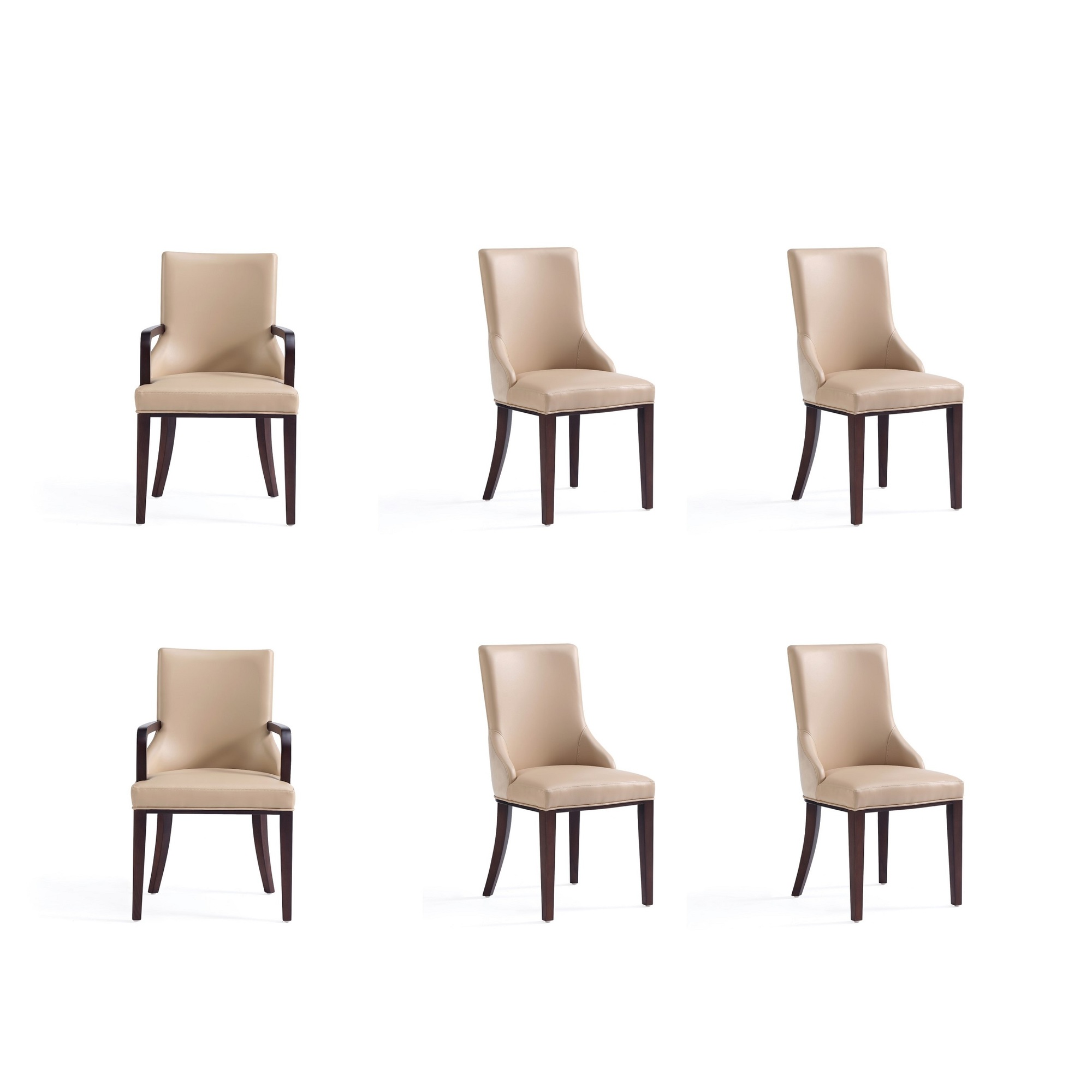 Manhattan Comfort, Shubert 6 Piece Modern Upholstered Chair Set Tan, Primary Color Tan, Included (qty.) 6 Model# 6-DC055AR