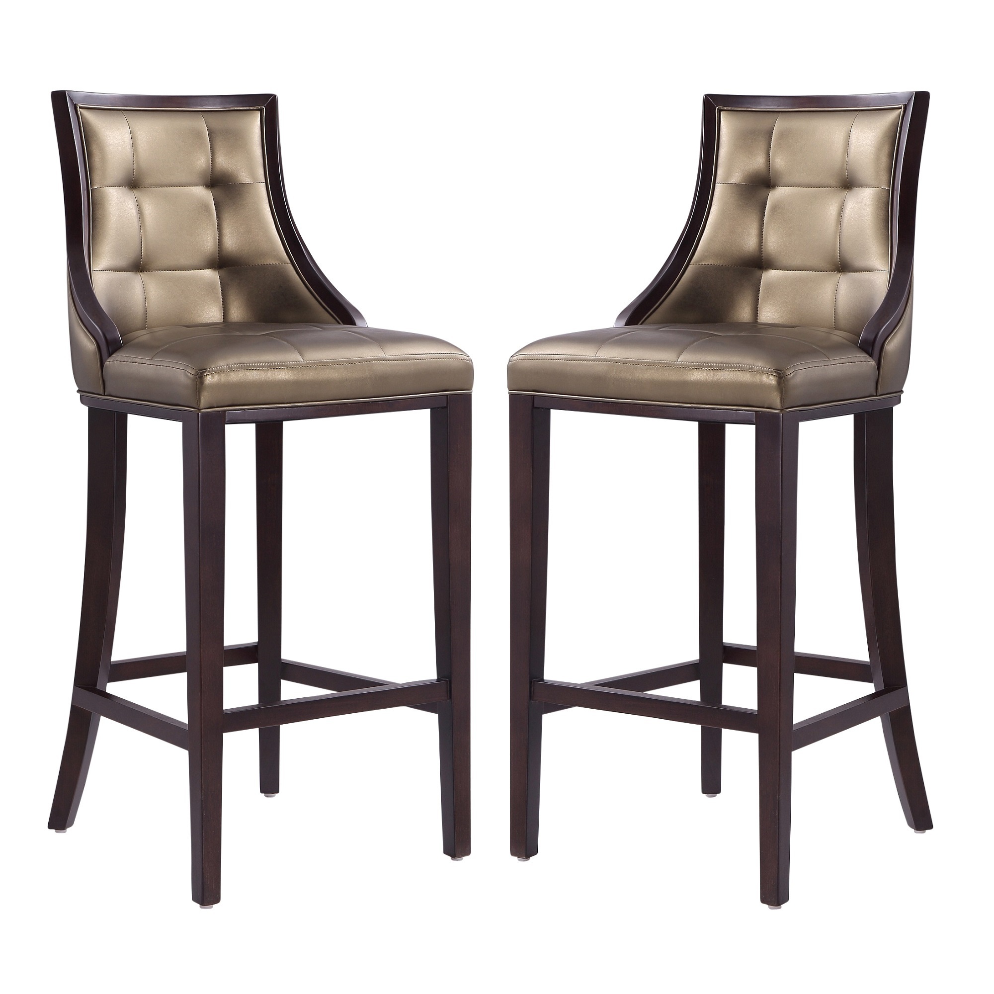 Manhattan Comfort, Fifth Ave 45in. Bronze Beech Wood Stool Set of 2 Primary Color Bronze, Included (qty.) 2 Model# 2-BS007