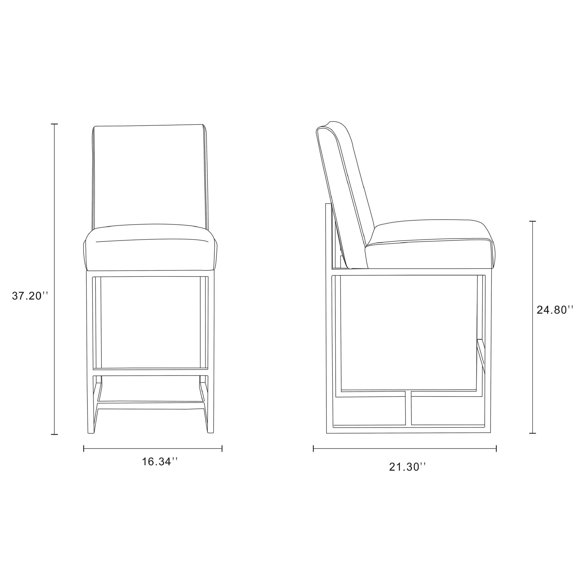 Manhattan Comfort, Element 37.2in. Graphite Steel Stool Set of 3 ...