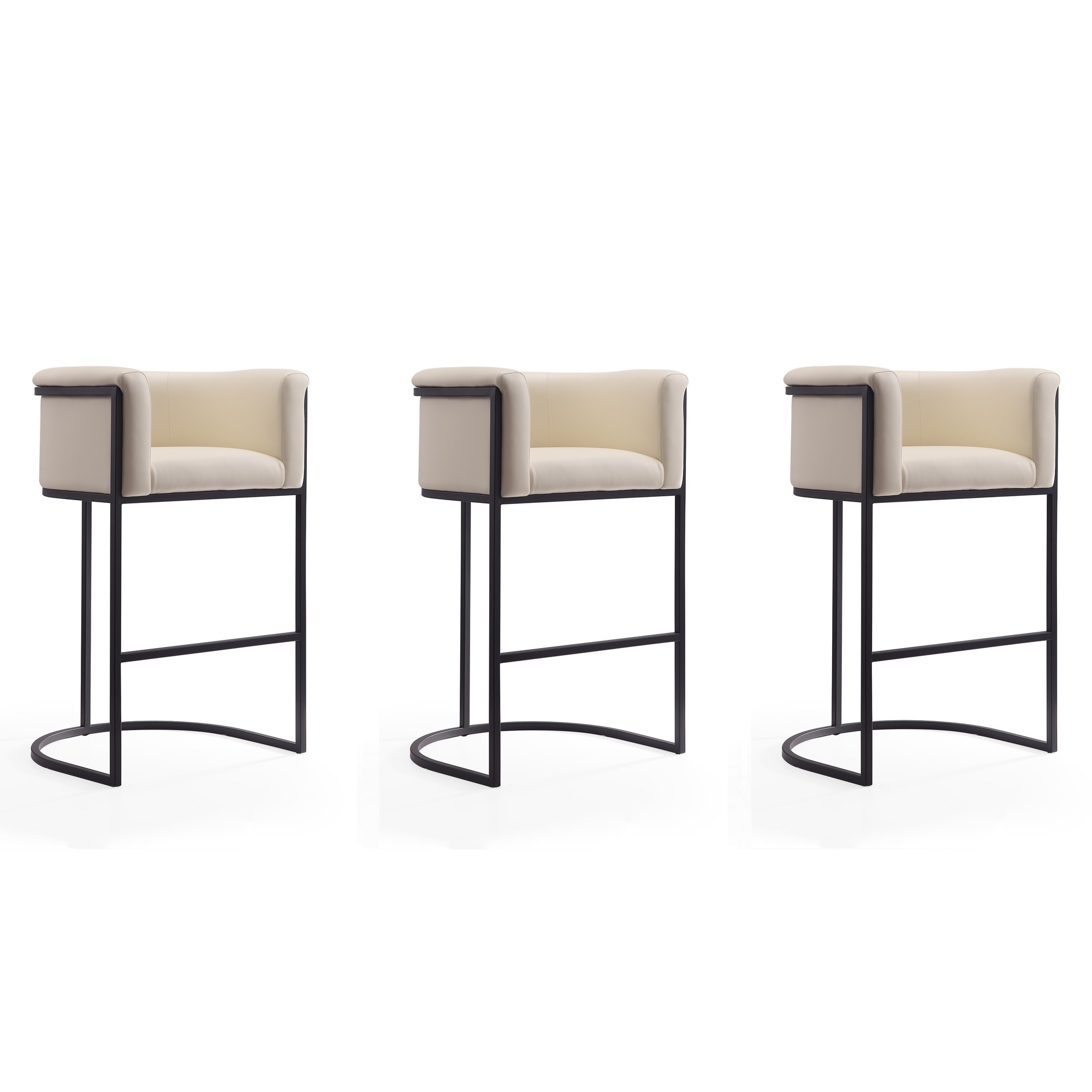 Manhattan Comfort, Cosmopolitan 37.8in. Cream Metal Stool Set of 3 Primary Color Cream, Included (qty.) 3 Model# 3-BS015