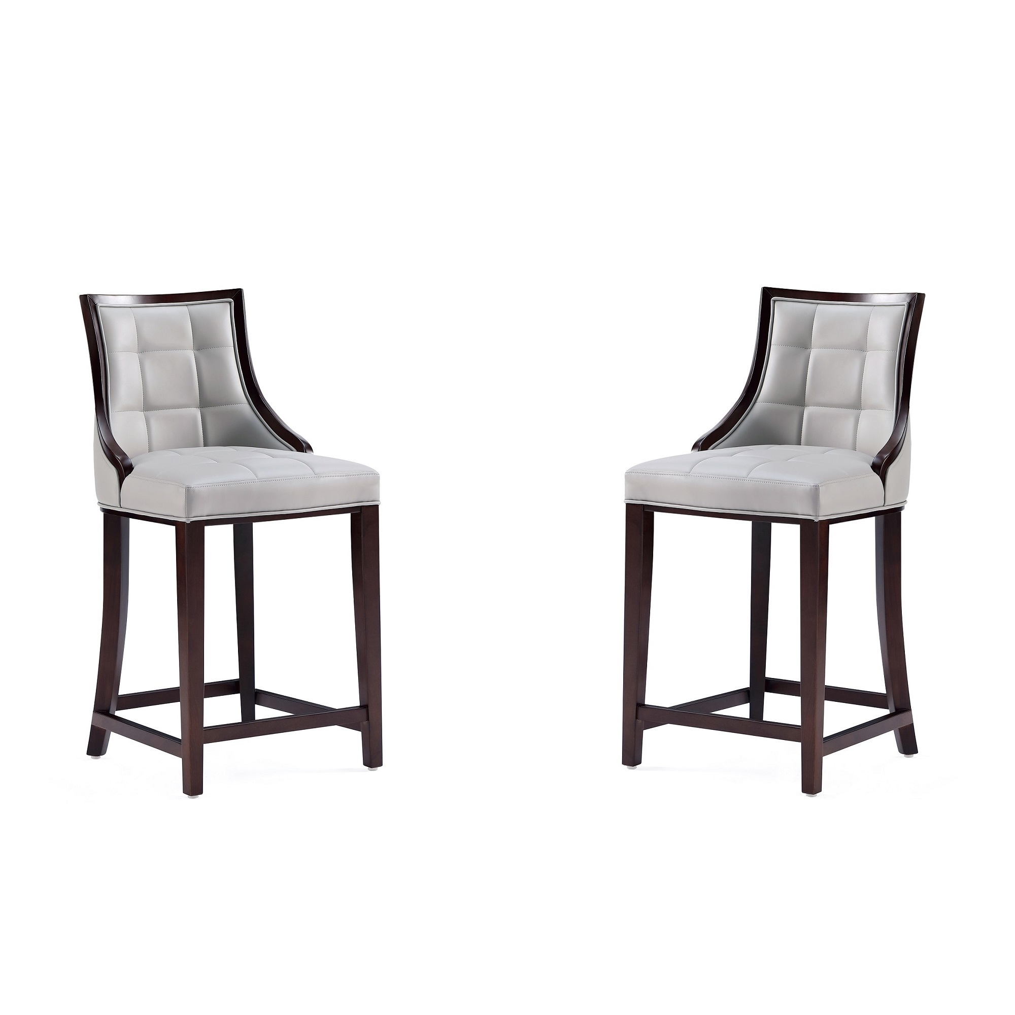 Manhattan Comfort, Fifth Ave Faux Leather Tall Stool Lt Grey Set of 2 Primary Color Gray, Included (qty.) 2 Model# 2-CS012