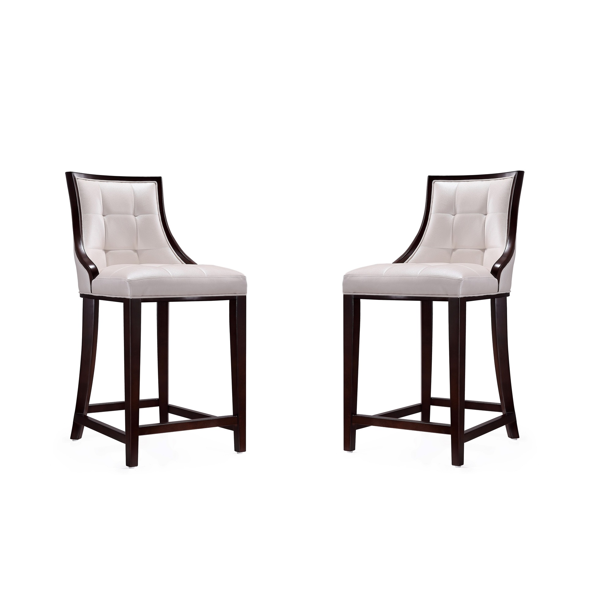 Manhattan Comfort, Fifth Ave 39.5in. Pearl Beech Wood Stool Set of 2 Primary Color White, Included (qty.) 2 Model# 2-CS012