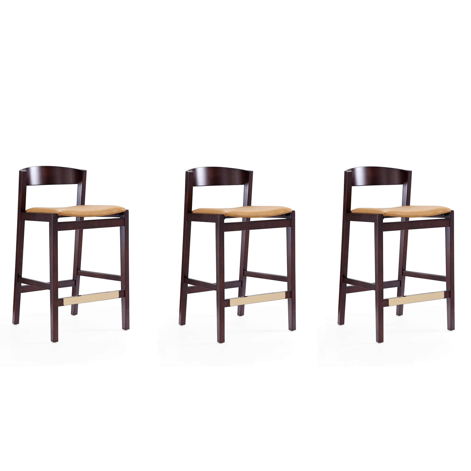Manhattan Comfort, Klismos 36.75in. Camel Beech Wood Stool Set of 3 Primary Color Camel, Included (qty.) 3 Model# 3-CS007