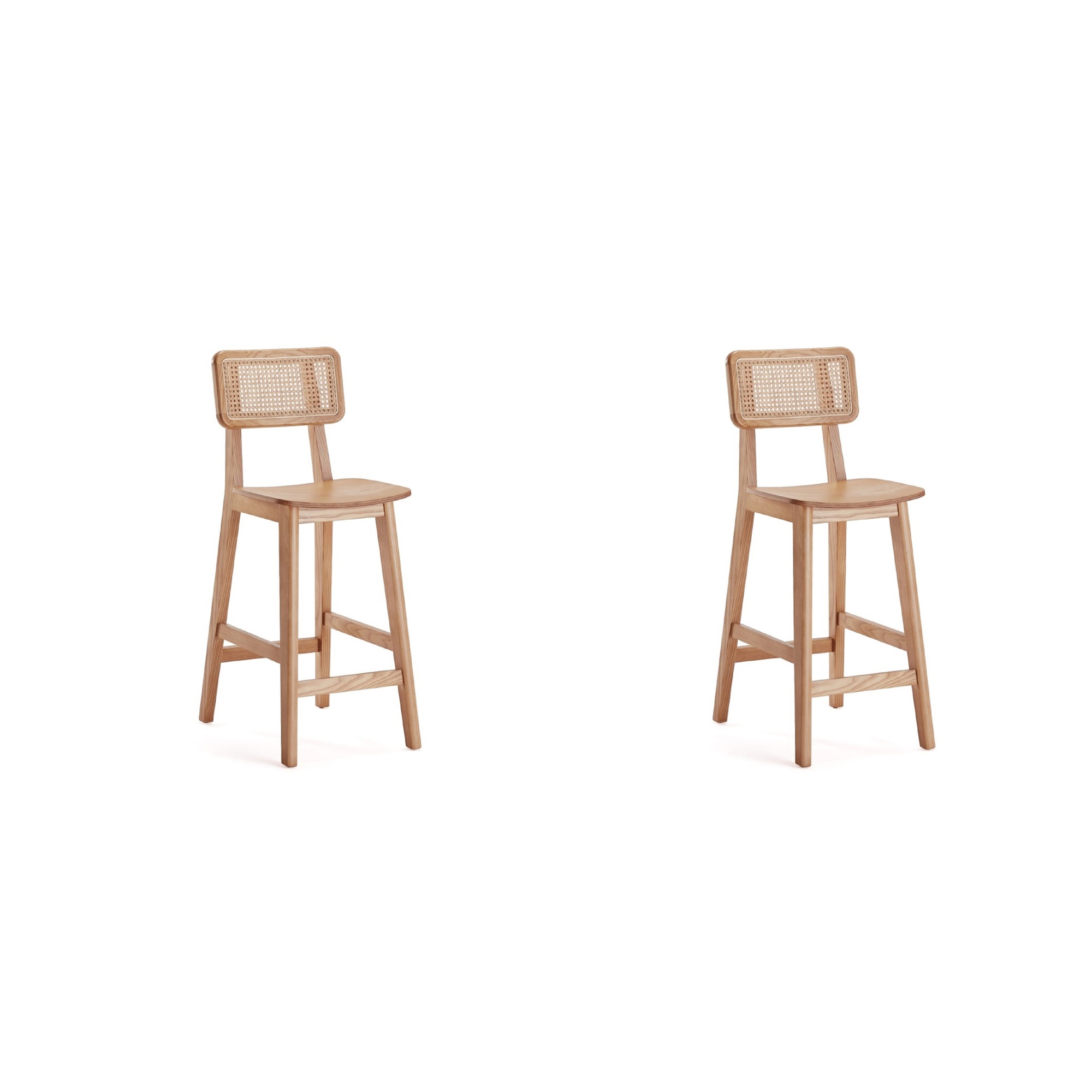 Manhattan Comfort, Versailles Counter Stool in Nature Cane - Set of 2 Primary Color Natural, Included (qty.) 2 Model# 2-CSCA01