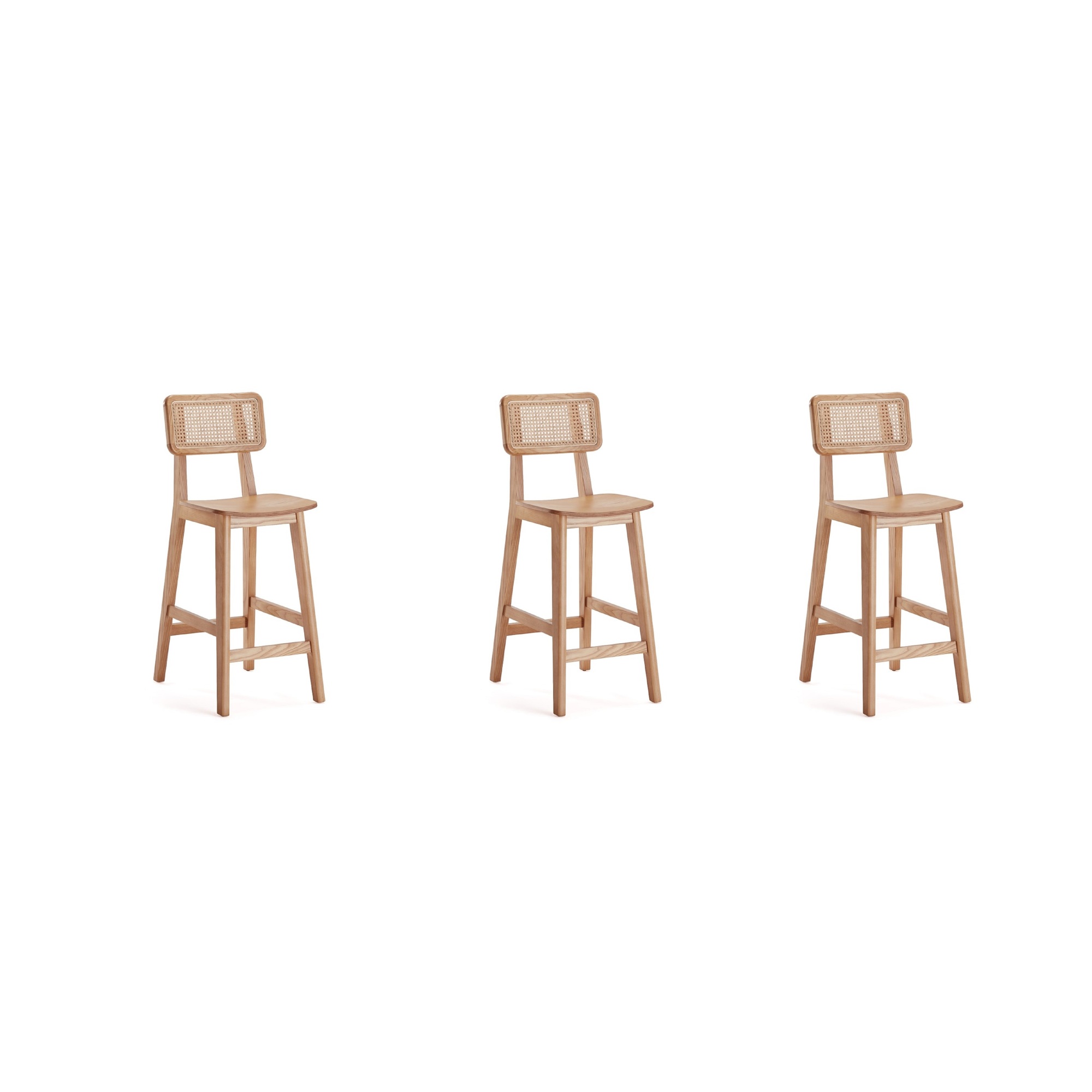Manhattan Comfort, Versailles Counter Stool in Nature Cane - Set of 3 Primary Color Natural, Included (qty.) 3 Model# 3-CSCA01