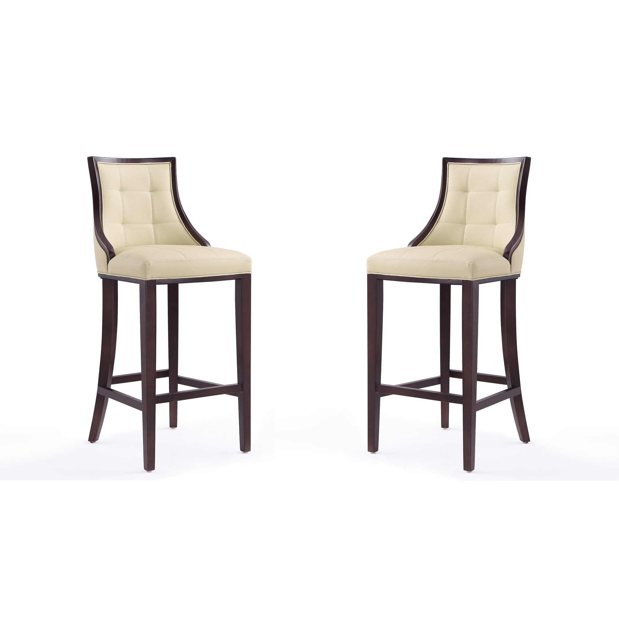 Manhattan Comfort, Fifth Ave 45in. Cream Beech Wood Stool Set of 2 Primary Color Cream, Included (qty.) 2 Model# 2-BS007