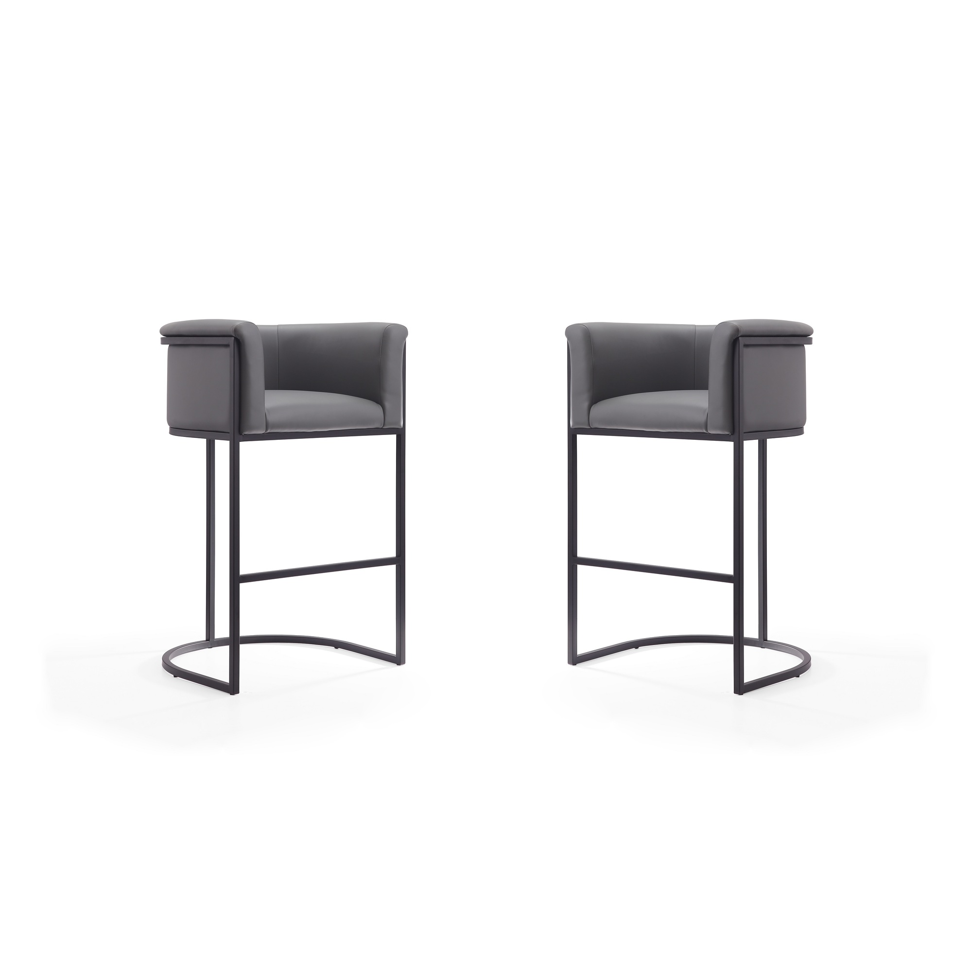 Manhattan Comfort, Cosmopolitan 37.8in. Grey Metal Stool Set of 2 Primary Color Gray, Included (qty.) 2 Model# 2-BS015