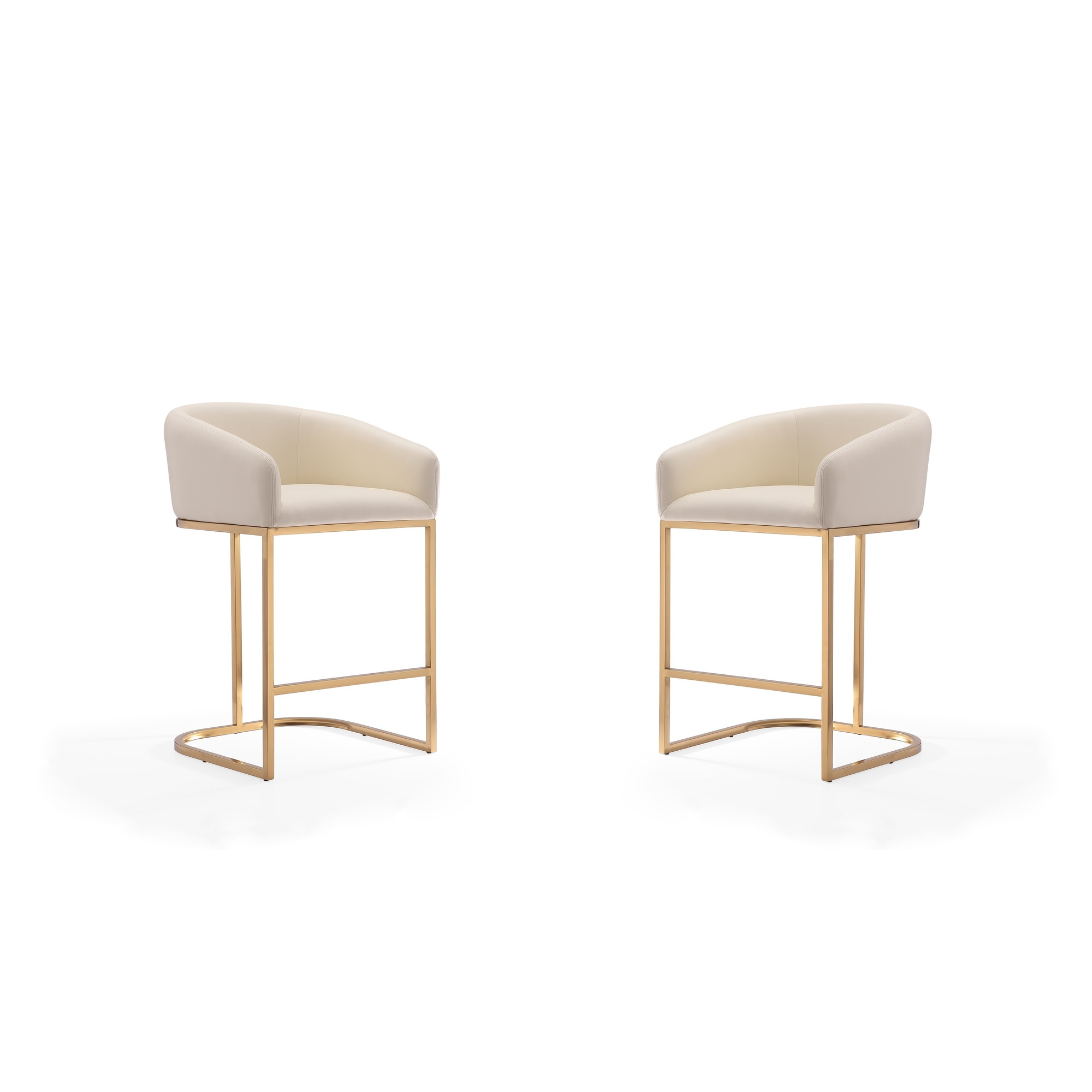 Manhattan Comfort, Louvre 36in. Cream Gold Steel Stool Set of 2 Primary Color Cream, Included (qty.) 2 Model# 2-CS009