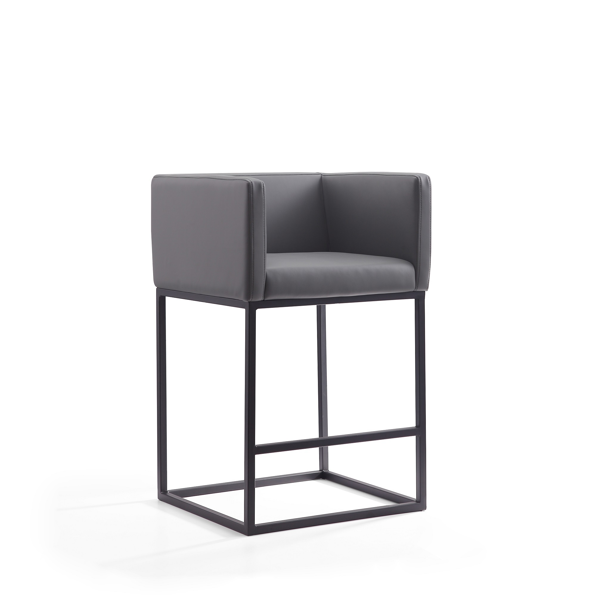Manhattan Comfort, Embassy 34in. Grey and Black Metal Height Stool, Primary Color Gray, Included (qty.) 1 Model# CS011