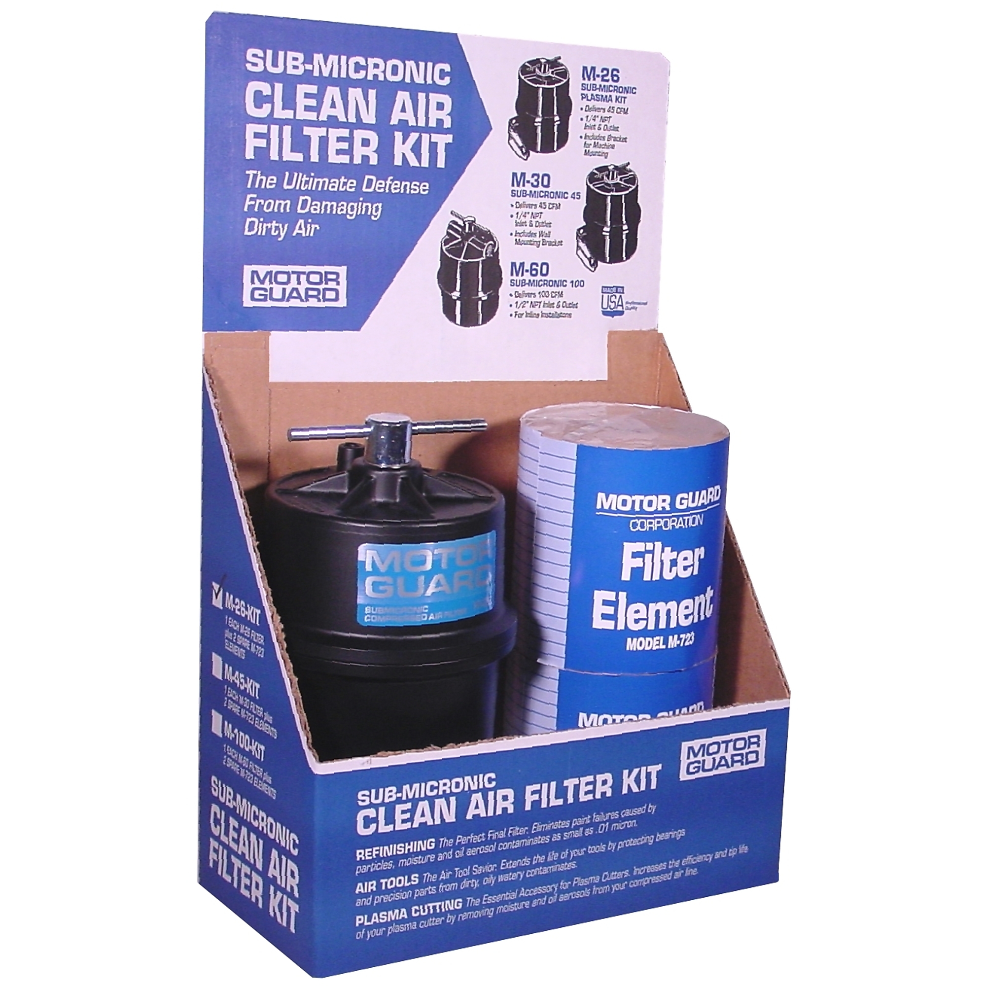 Motor Guard, Submicronic Compressed Air Filter Kit 1/4 NPT, Model M45