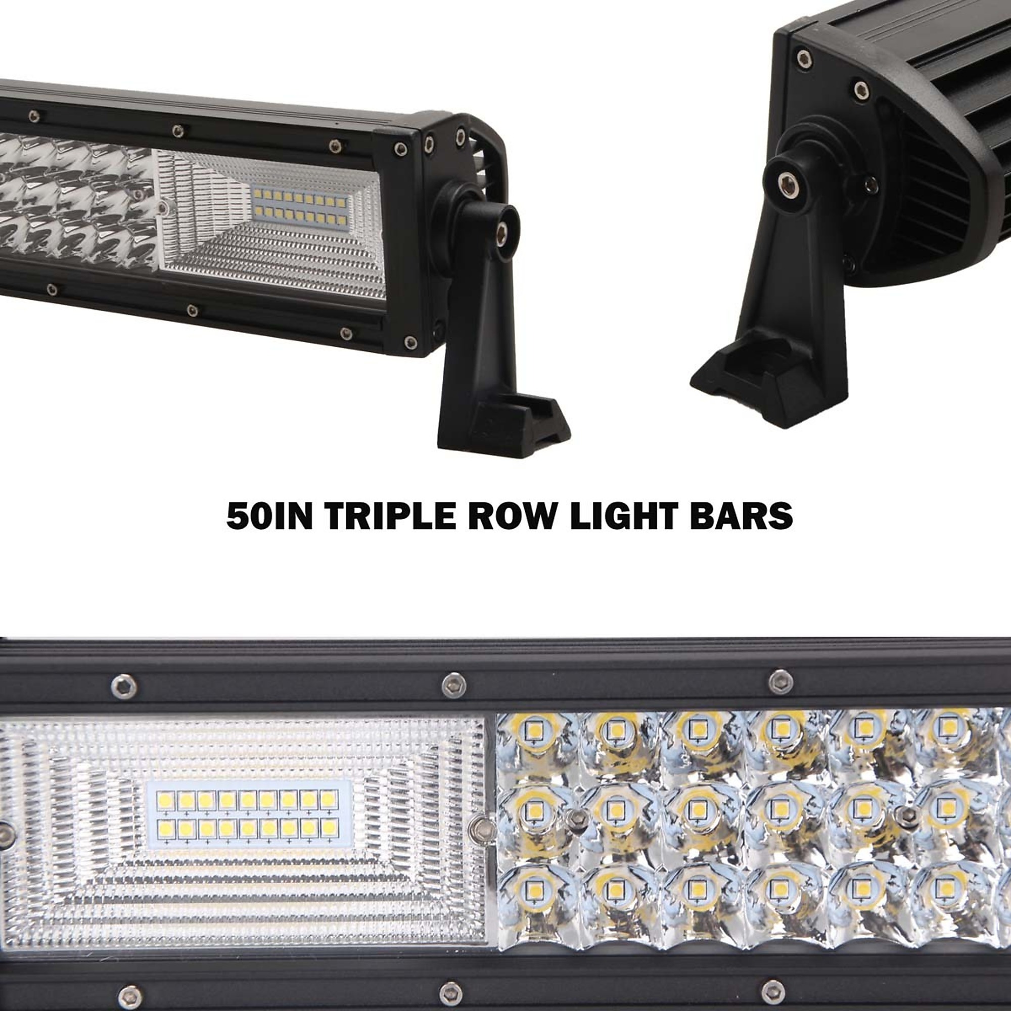 Race Sport Lighting, Excursion Series 52in. 300W LED Light Bar 3-Rows ...
