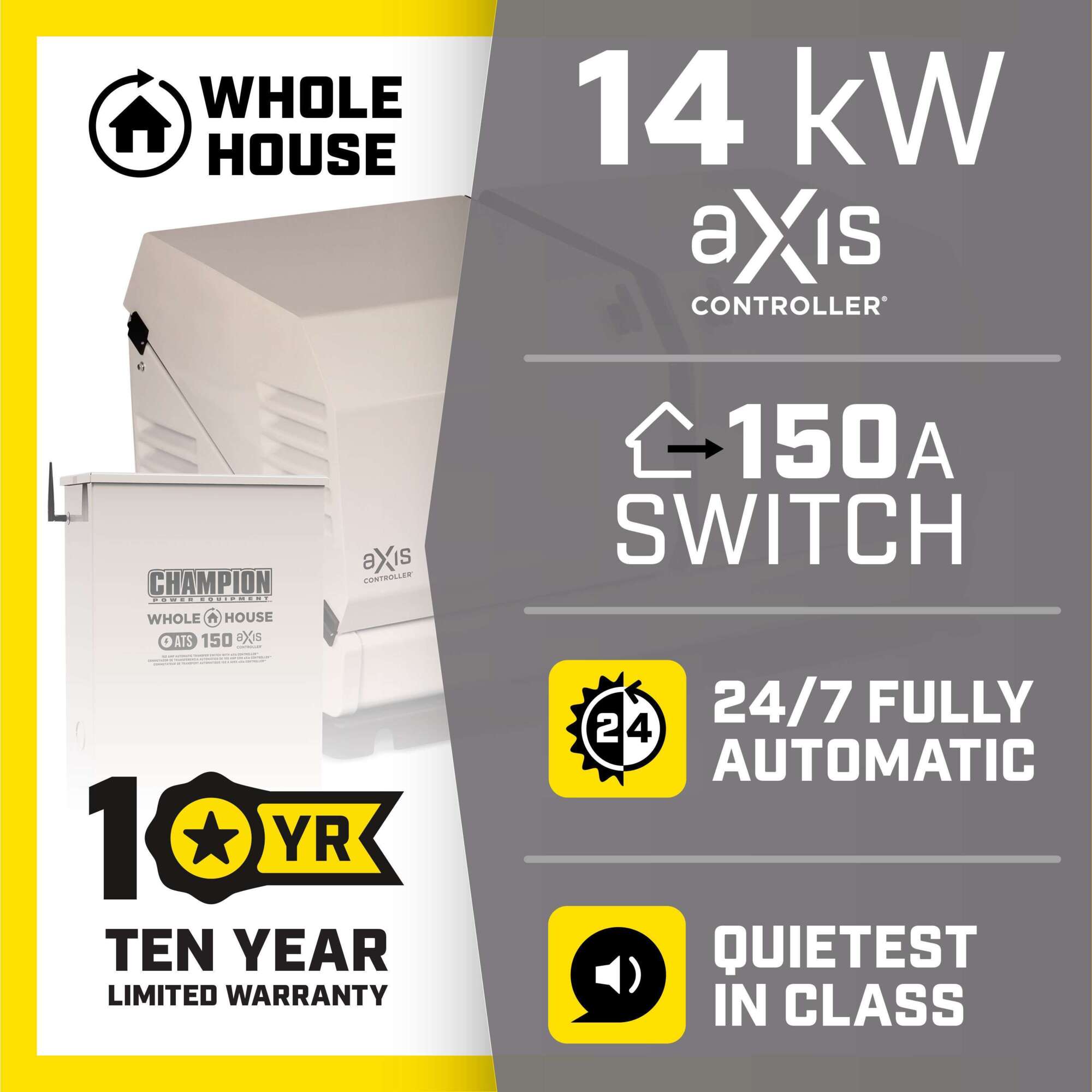 Champion Power Equipment, Champion 14KW Home Gen 150amp, Rated ...