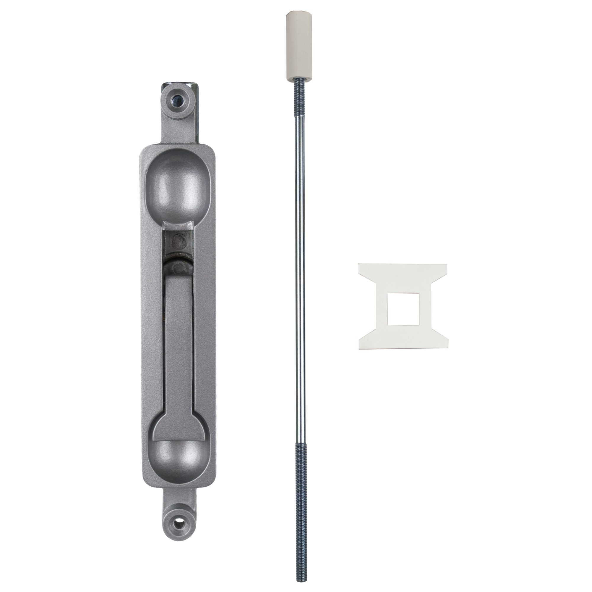 Global Door Controls Mortise Flush Bolt — 10in. Length, Aluminum, 7/8in. Rod Extension, Model# TH1100-FB1-AL