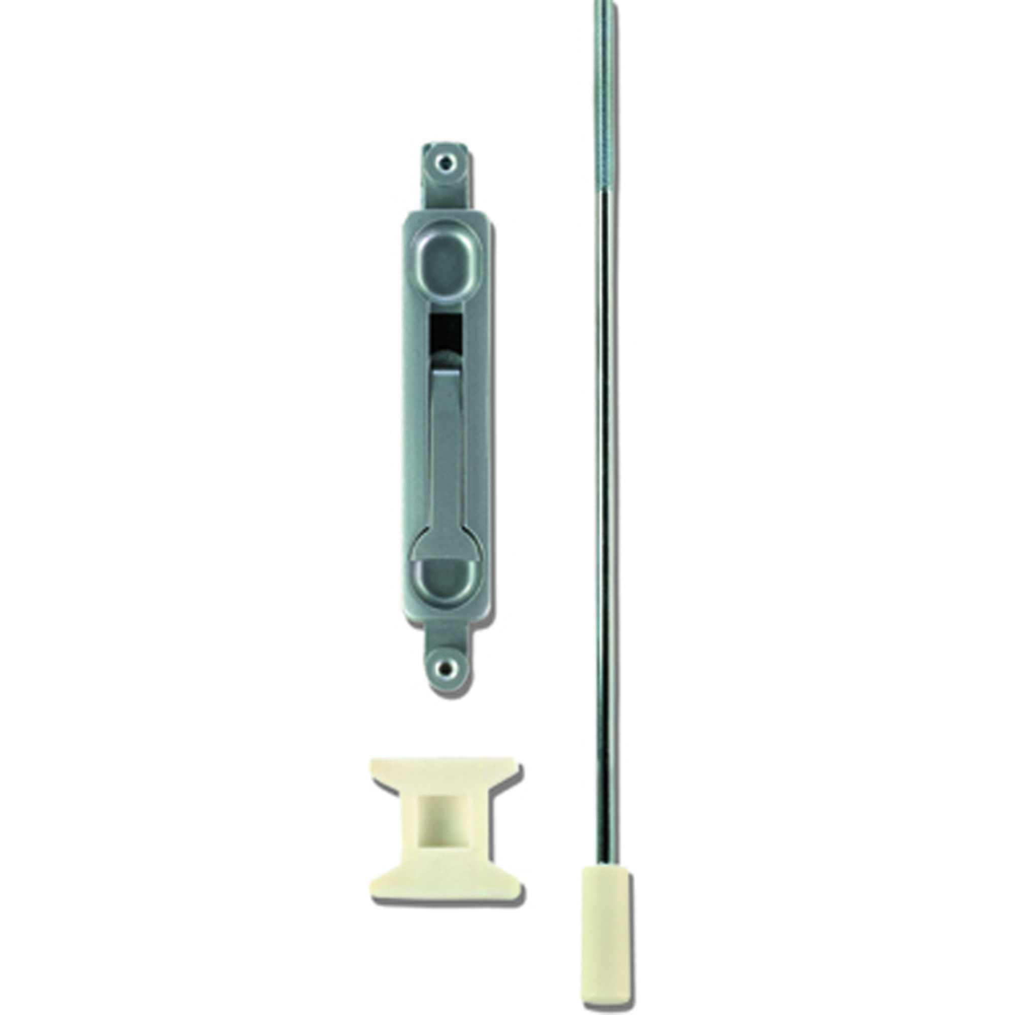 Global Door Controls 15 in. Aluminum Mortise Flush Bolt with 7/8 in. Rod Extension, Model# TH1100-FB2-AL