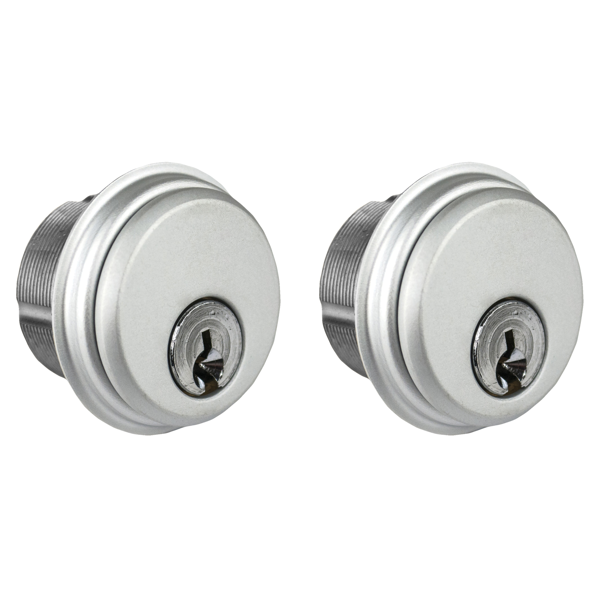Global Door Controls Double Cylinder Mortise Lock — 1-5/32in. Zinc, Keyed Alike, Schlage "C" Keyway, Aluminum, Model# TH1100-ZCX2AL