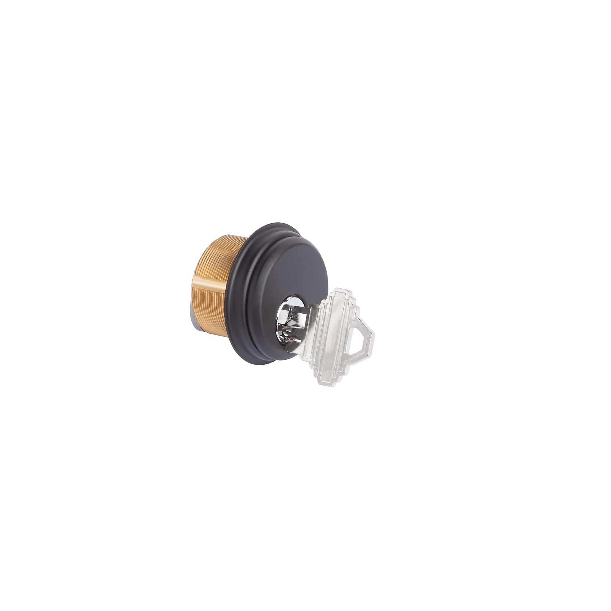 Global Door Controls Keyed Different Cylinder Mortise Lock — 1-5/32in. Brass, 5-Pin Schlage "C" Keyway, Duronodic, Model# TH1100-BCX1DU