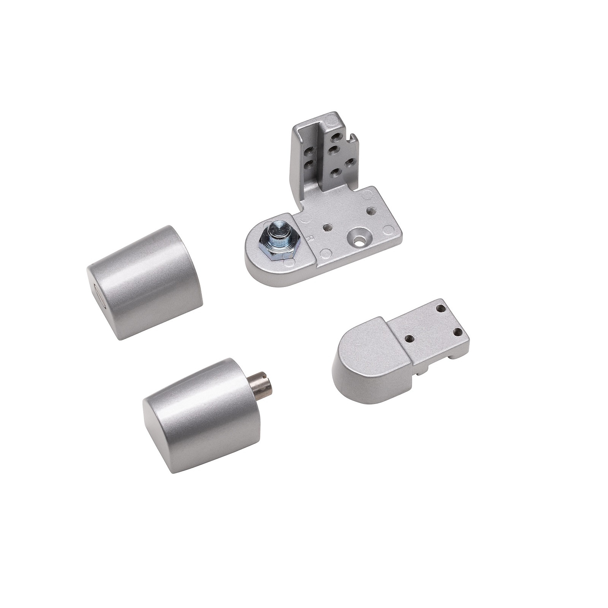 Global Door Controls Kawneer Style Right Hand Offset Door Pivot Hinge Set — Aluminum, 125-Lb. Capacity, Model# TH1118-RH-AL