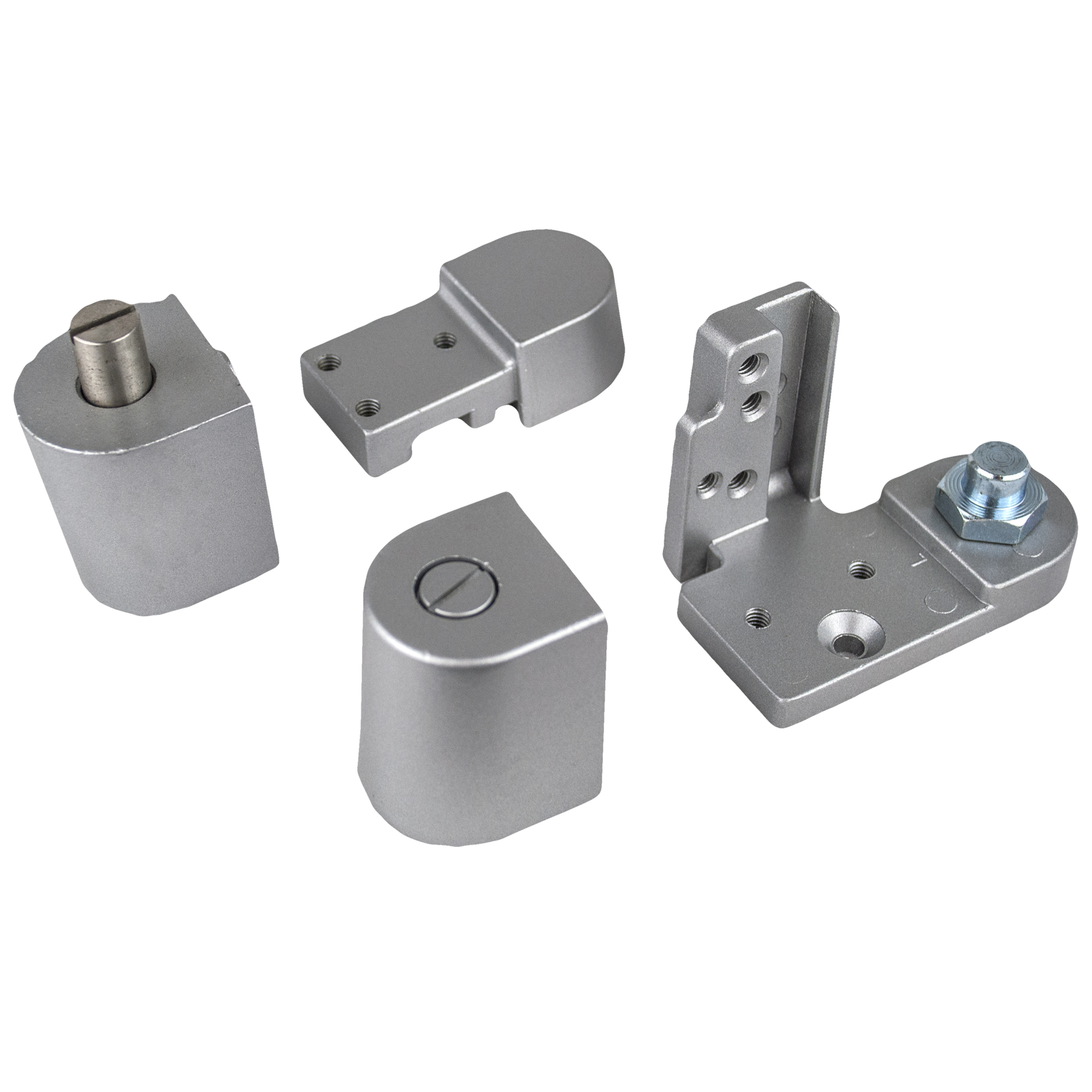 Global Door Controls Kawneer Style Aluminum Left Hand Offset Door Pivot Hinge Set — For Adams Rite Type Storefront Door, 125-Lb. Capacity, Model# TH1118-LH-AL