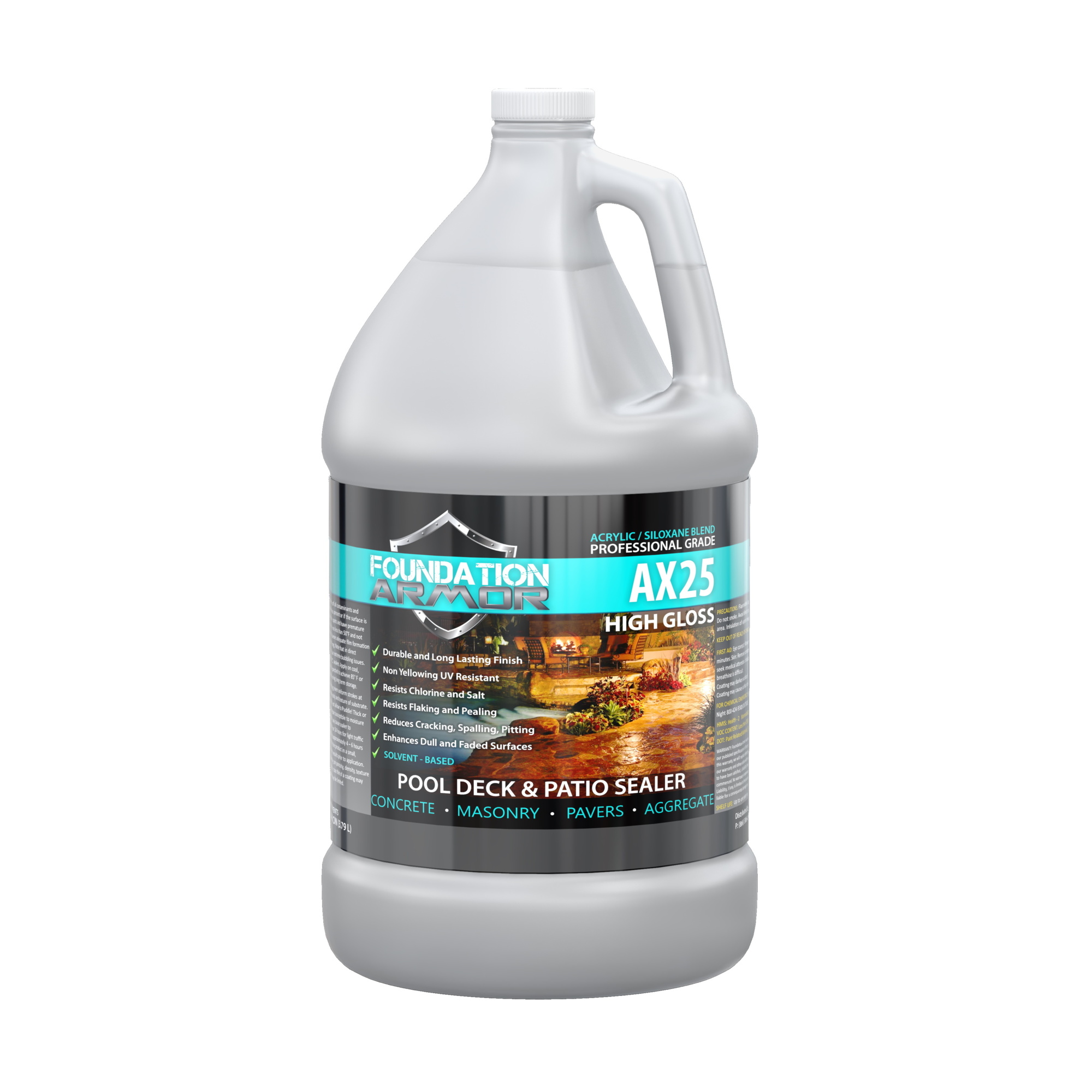 Foundation Armor, Gloss Siloxane Infused Acrylic Concrete Sealer, Model# AX251GAL