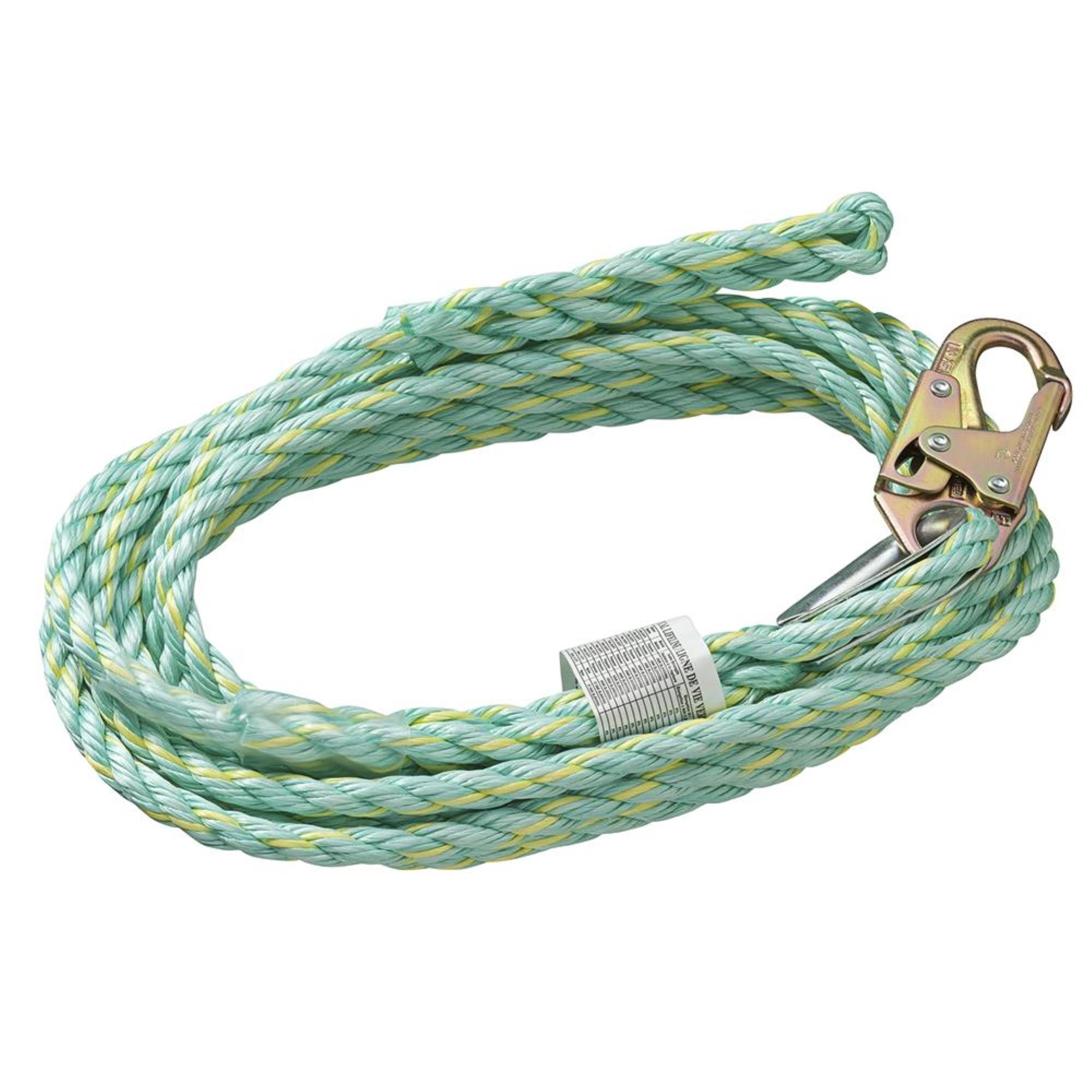 PeakWorks® - Premium Vertical Lifeline - Snap Hook & Back Splice - 25' (7.6 m) - Model # V84014025