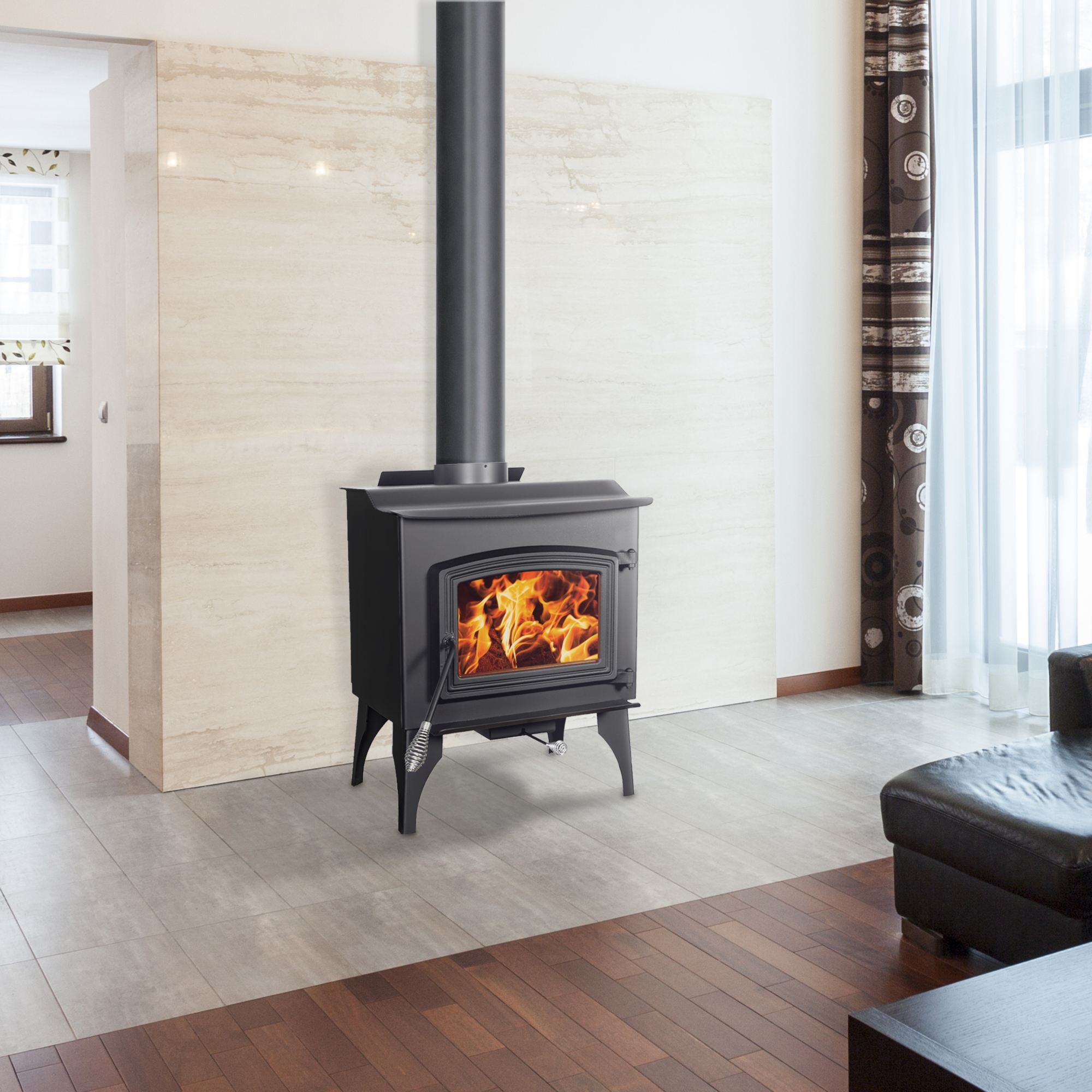 Pleasant Hearth, 1200 Sq. Ft. Wood Burning Stove, Heat Output 74000 Btu