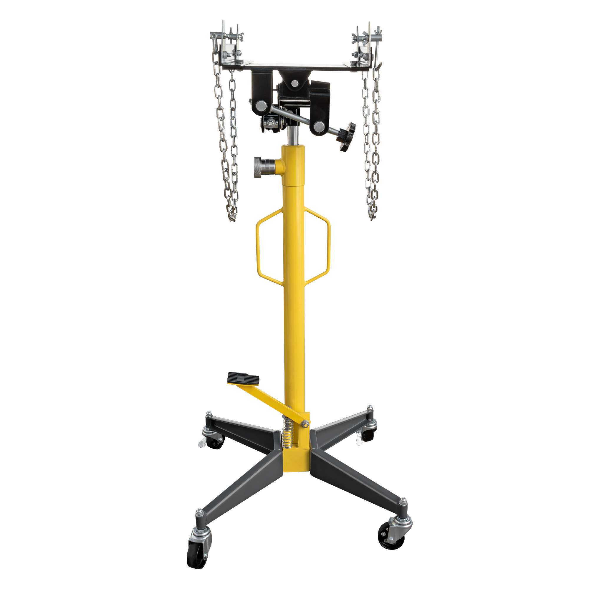 Ranger, 1/2-Ton Capacity Transmission Jack, Lift Capacity 1100 lb, Max. Lift Height 75 in, Min. Lift Height 50 in, Model# RTJ-1100