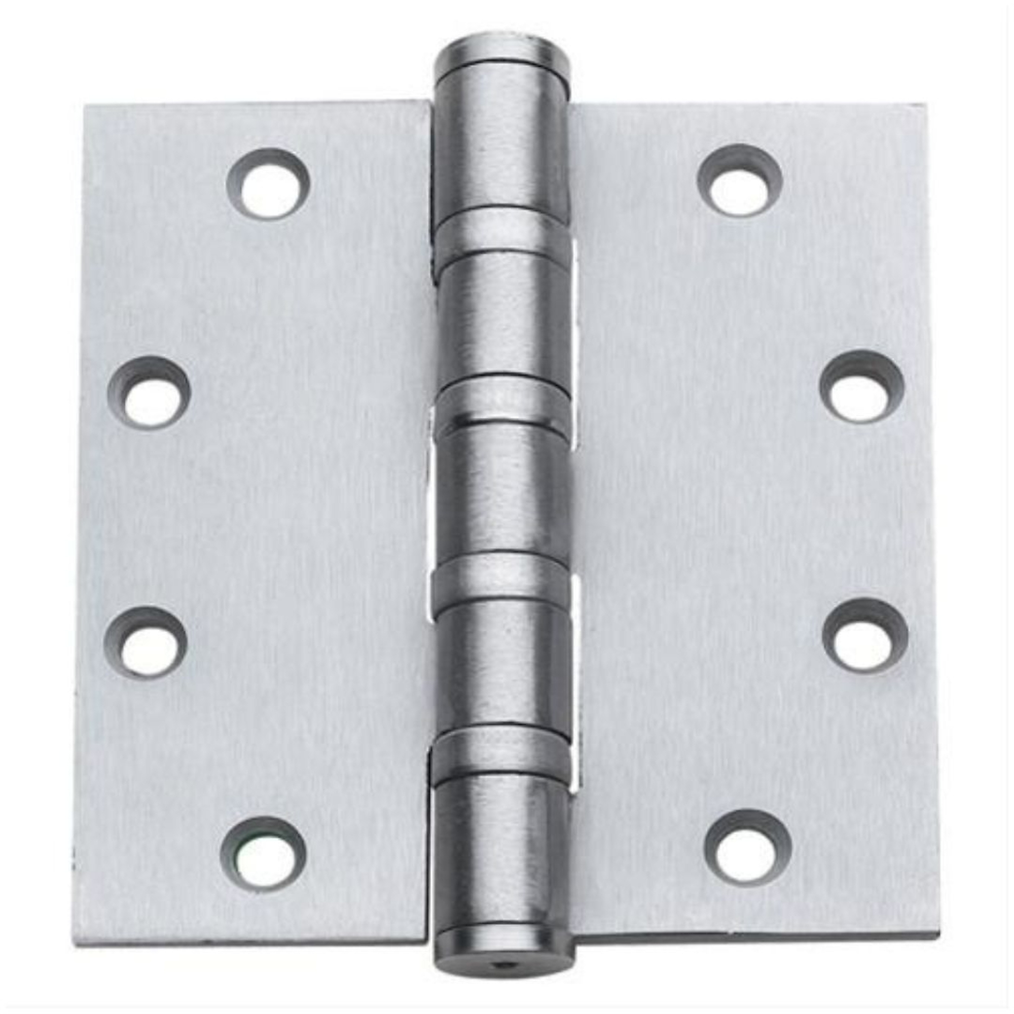 Global Door Controls Heavy-Duty Full Mortise Ball Bearing Hinge — 4.5in. x 4.5in., Brushed Chrome, Removable Pin, Model# CPH4545BB-26D