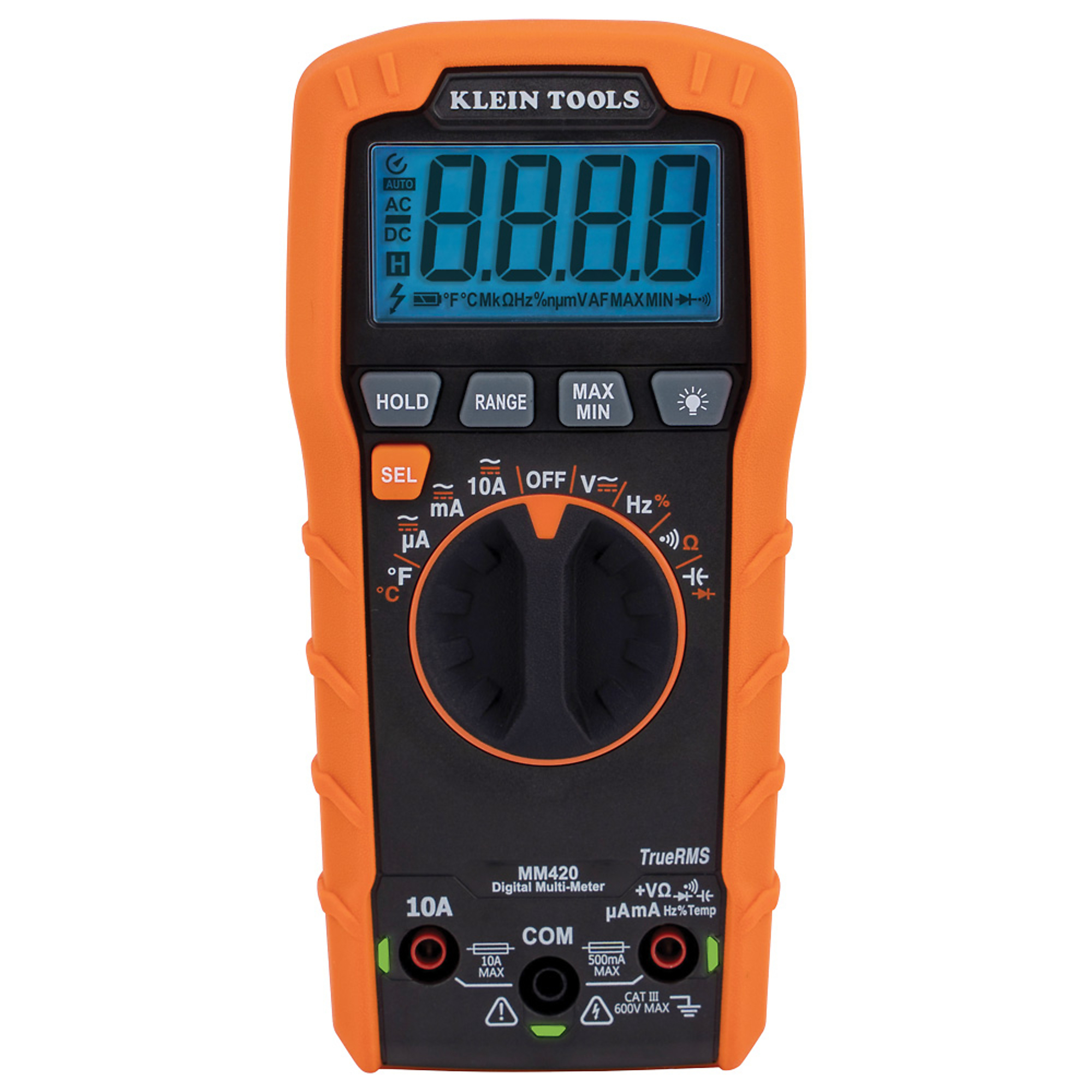 Digital Multimeter, TRMS Auto-Ranging, 600V, Temp, Model# MM420