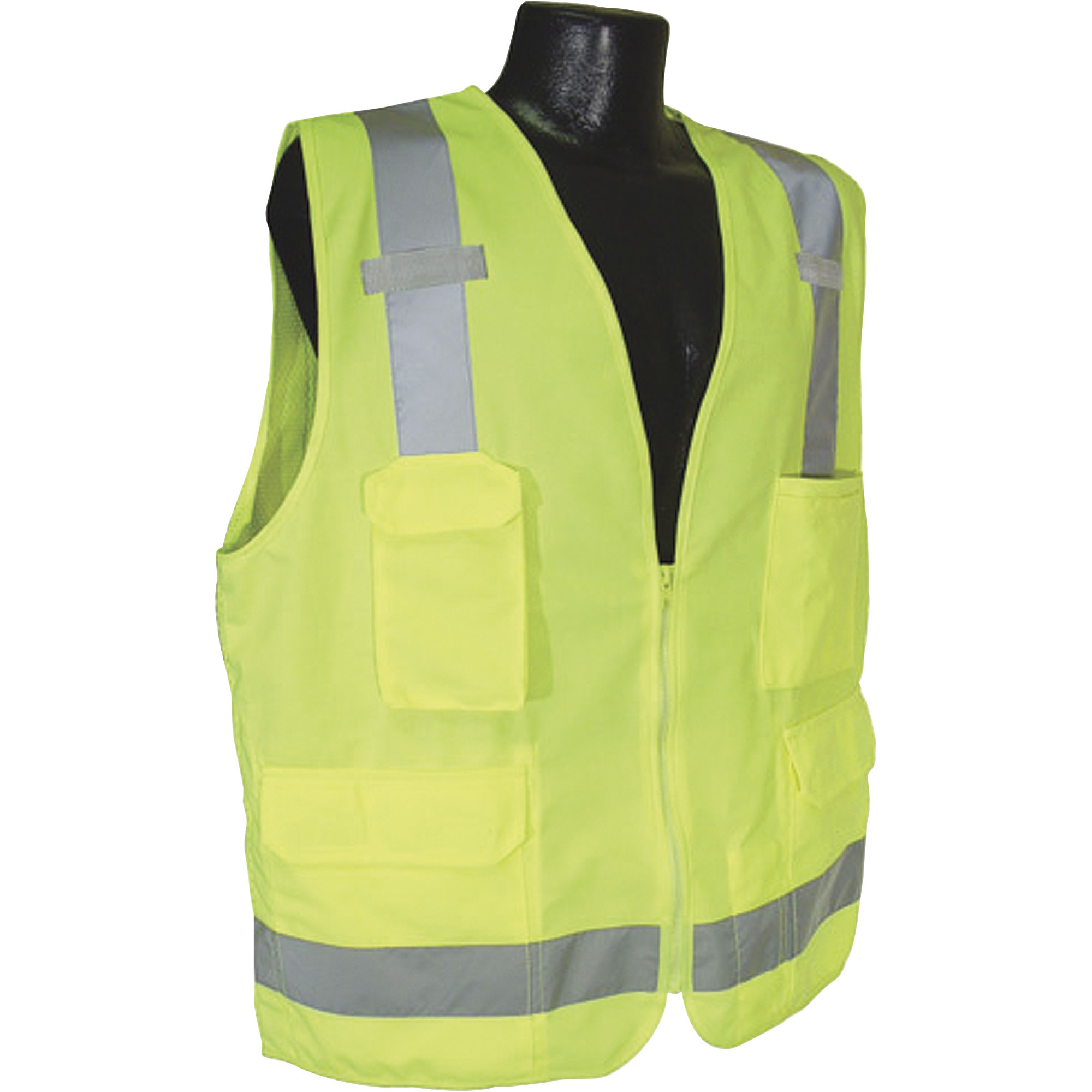 Radians Men's Class 2 High Visibility Mesh Safety Vest, Lime, Large, Model# SV2ZGM