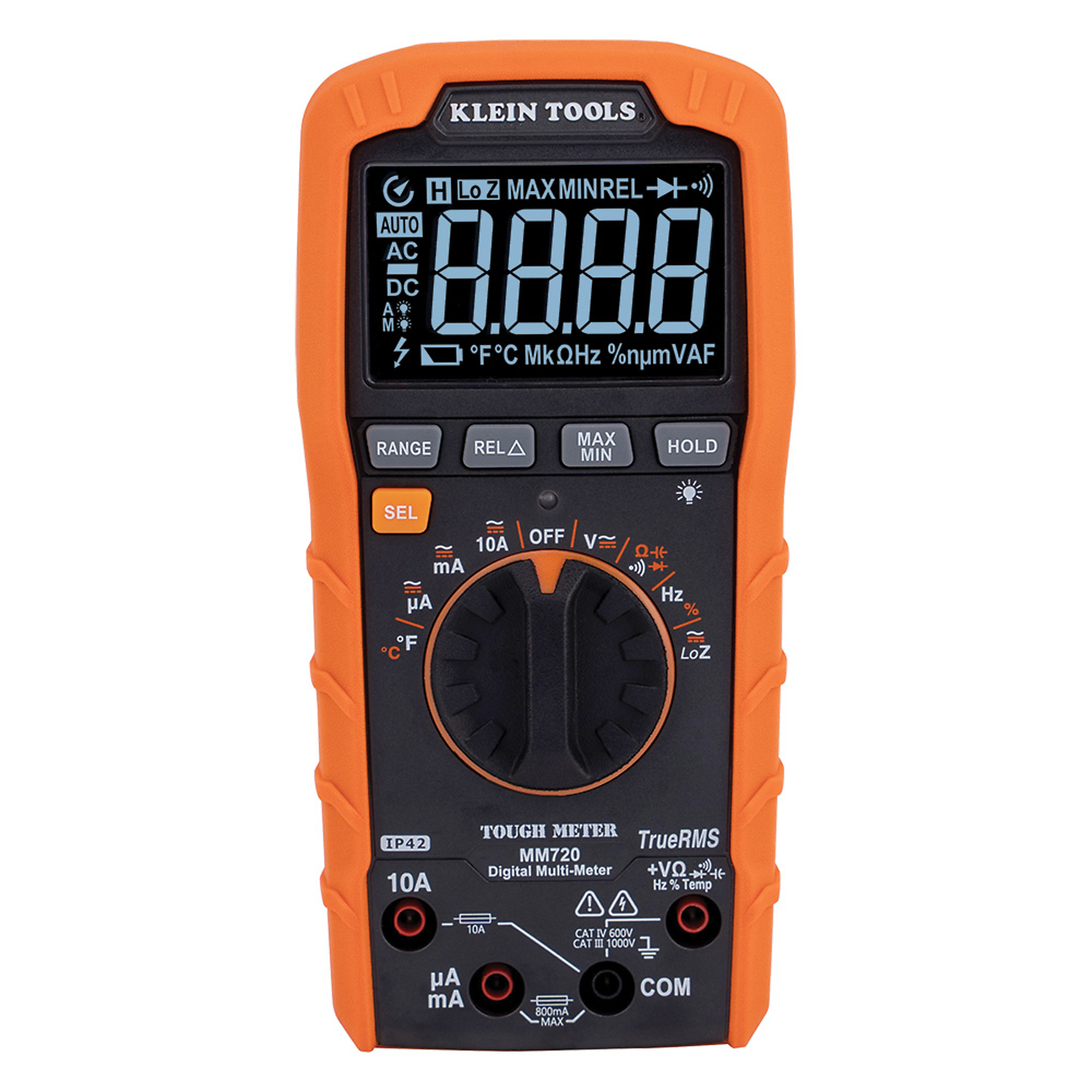 Klein Tools, Digital Multimeter, TRMS Auto 1000V, Model# MM720