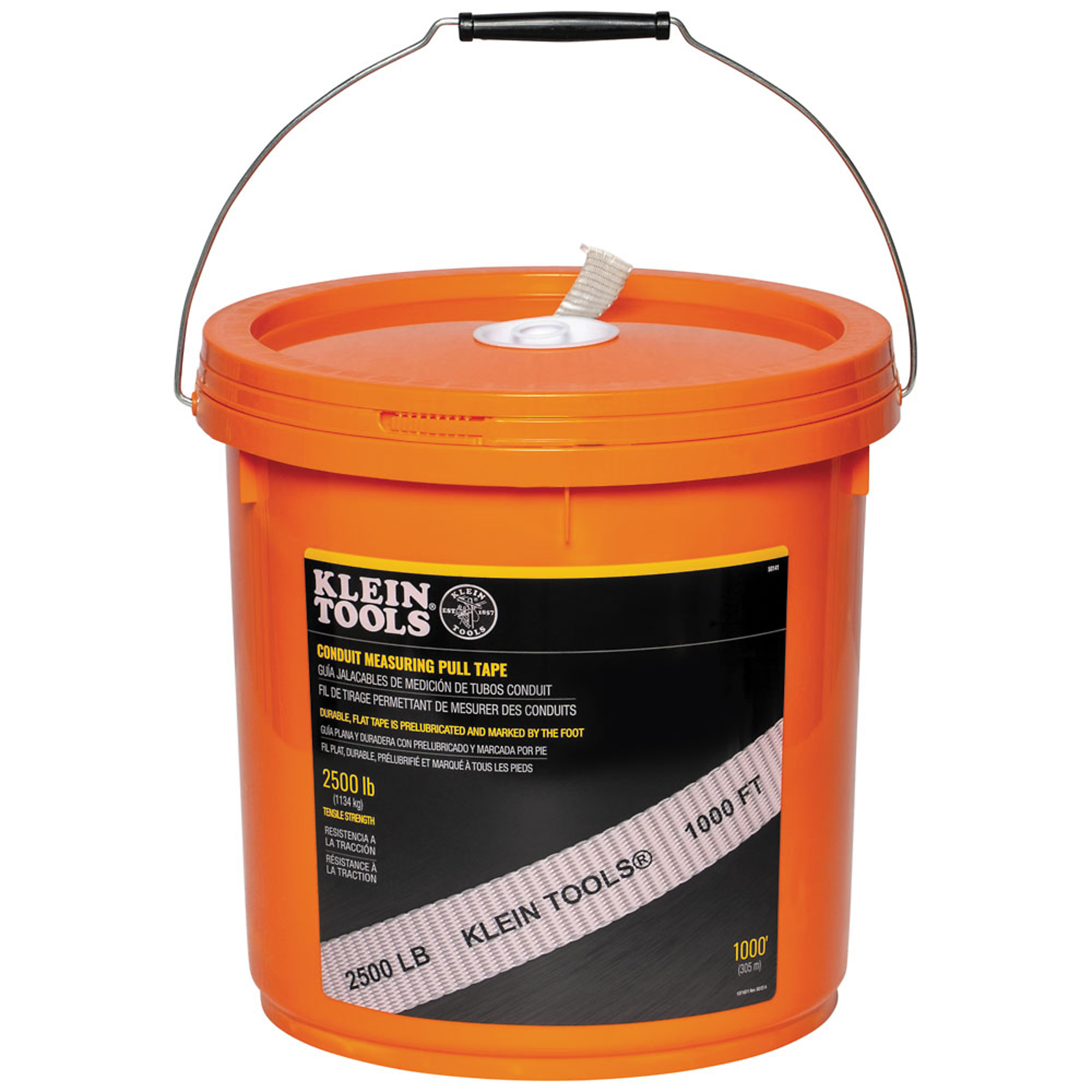 Klein Tools, Pull Tape, 2500 lb x 1000ft., Length 1000 ft, Measures Up To 1000 ft, Model# 50141