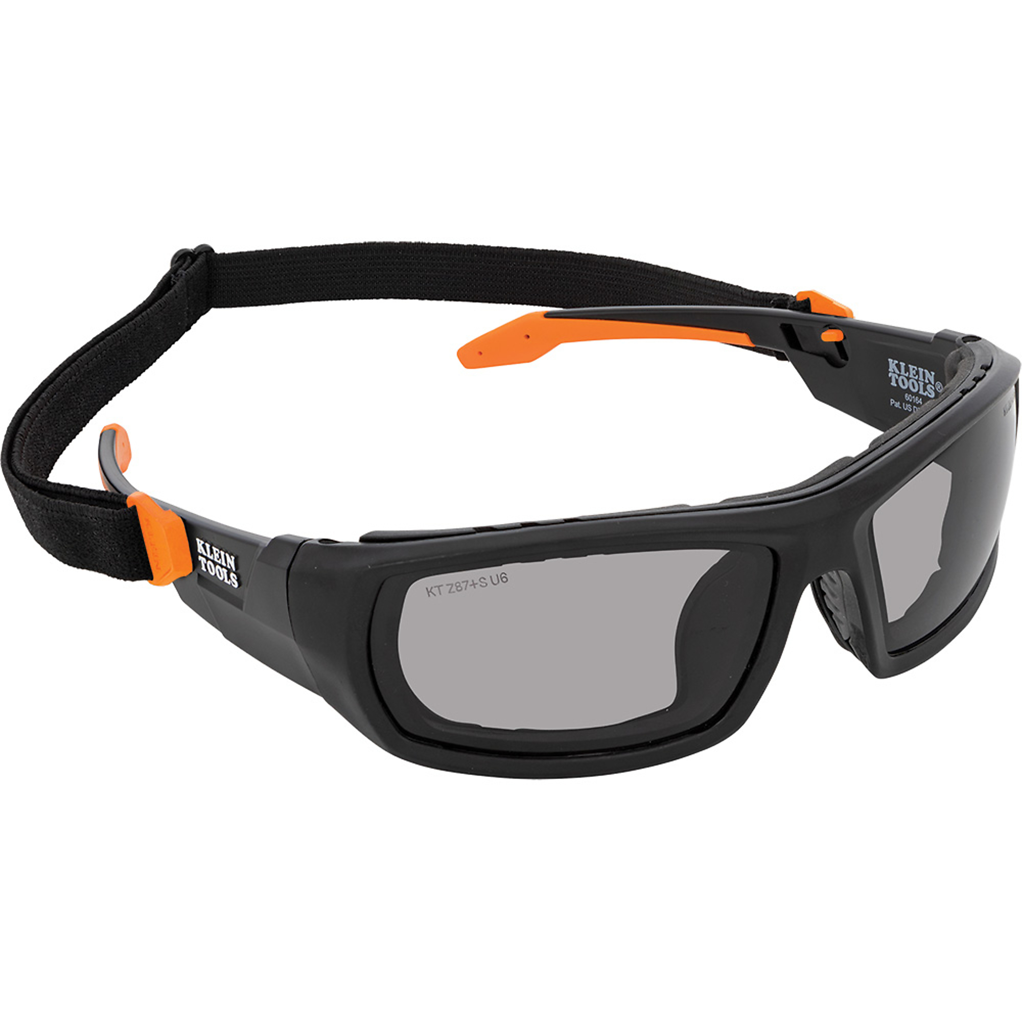 Klein Tools, Pro Gasket Safety Glasses, Black Frame, Gray Lens, ANSI Z87 Compliant, Model# 60471
