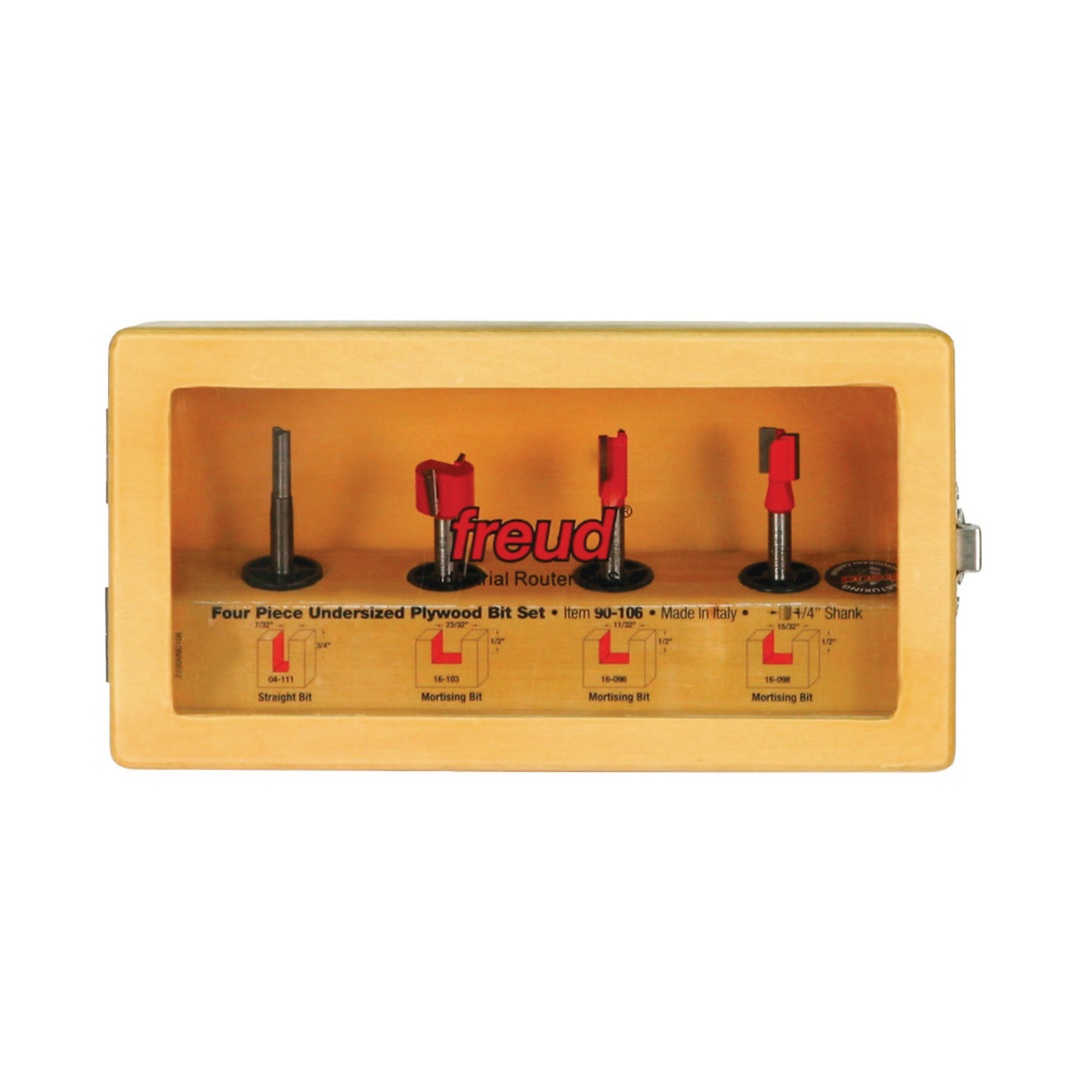 Diablo 4-Pc. Undersized Plywood Bit Set with 1/4in. Shank, Model# 90-106