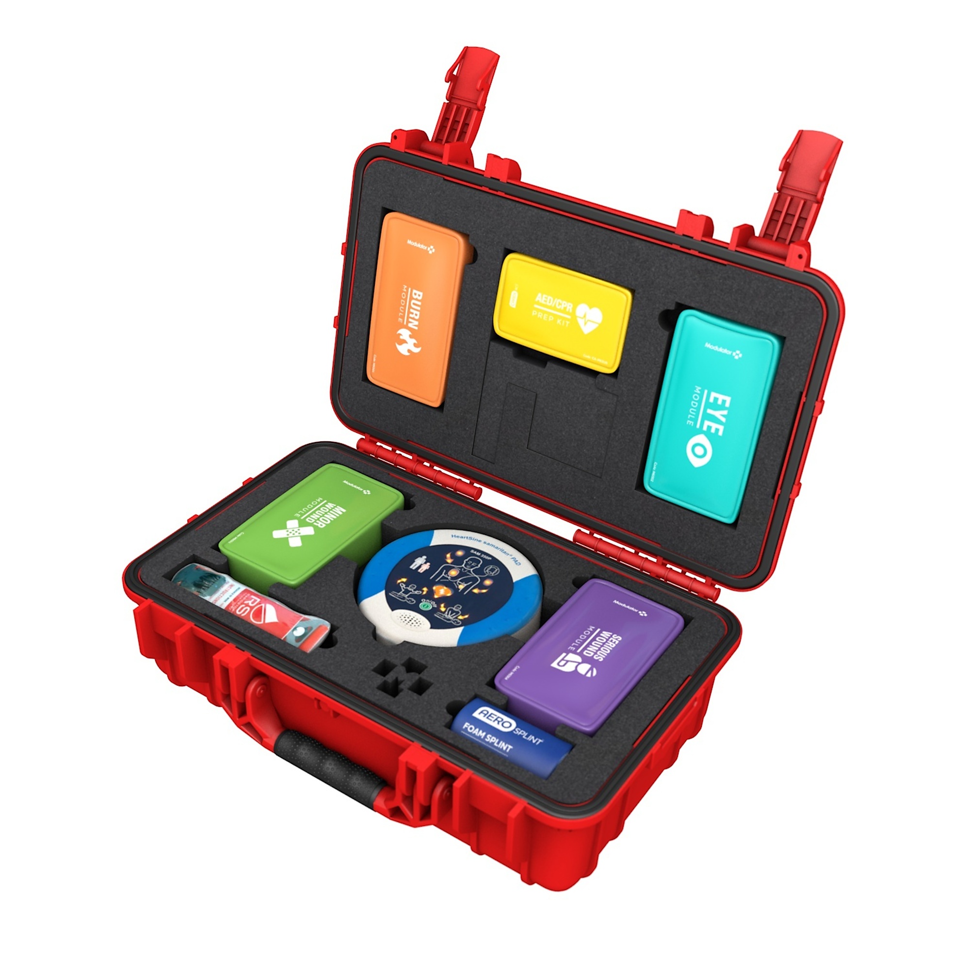 Aero Healthcare, Modulator Trauma Kit with Heartsine 450P - XL Case, Items Per Kit 287 Class B, ANSI Compliant, Model# M600-3