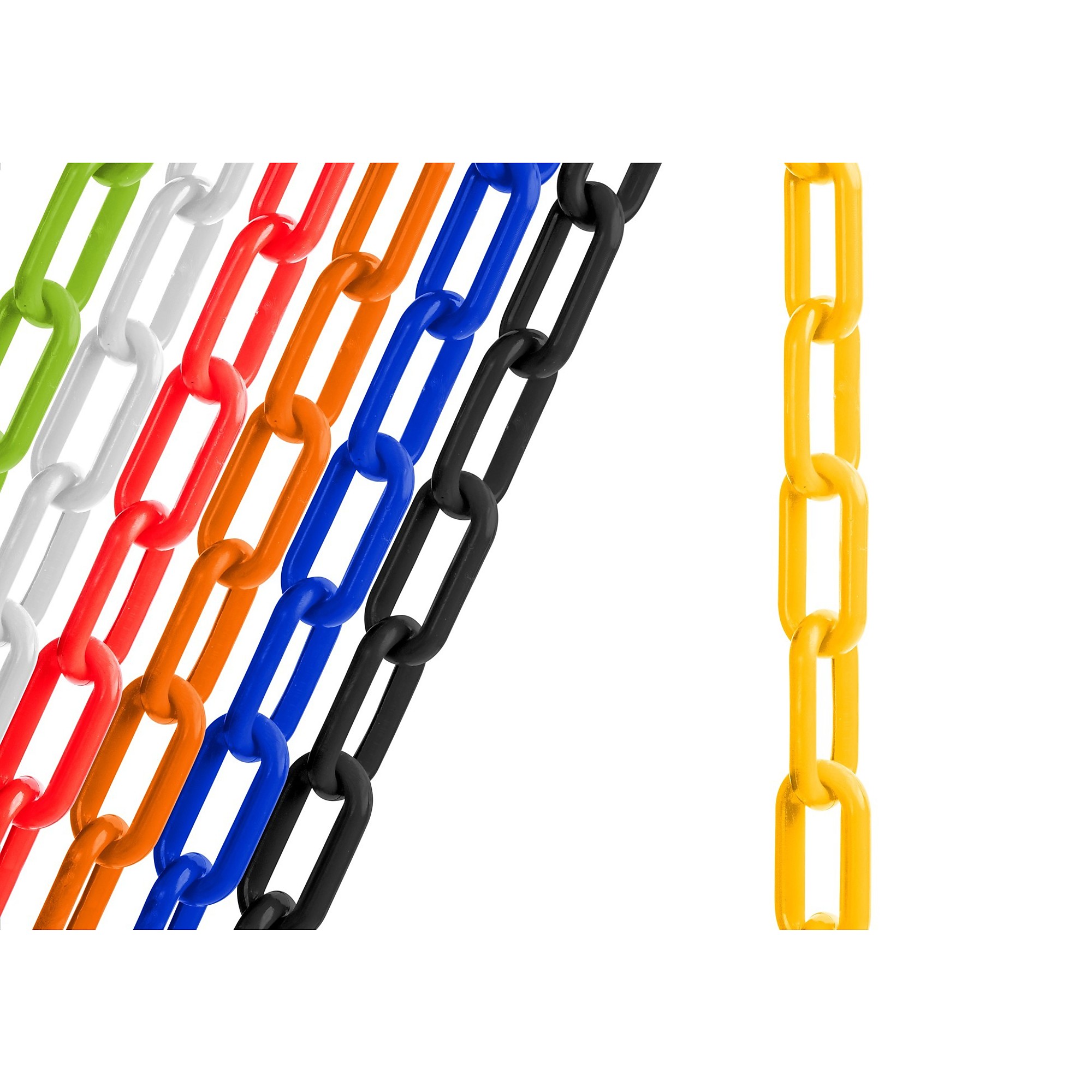 US Weight, 2in. Plastic Chain - Yellow - 25ft. bag with S-hooks, Model# U2325YEL