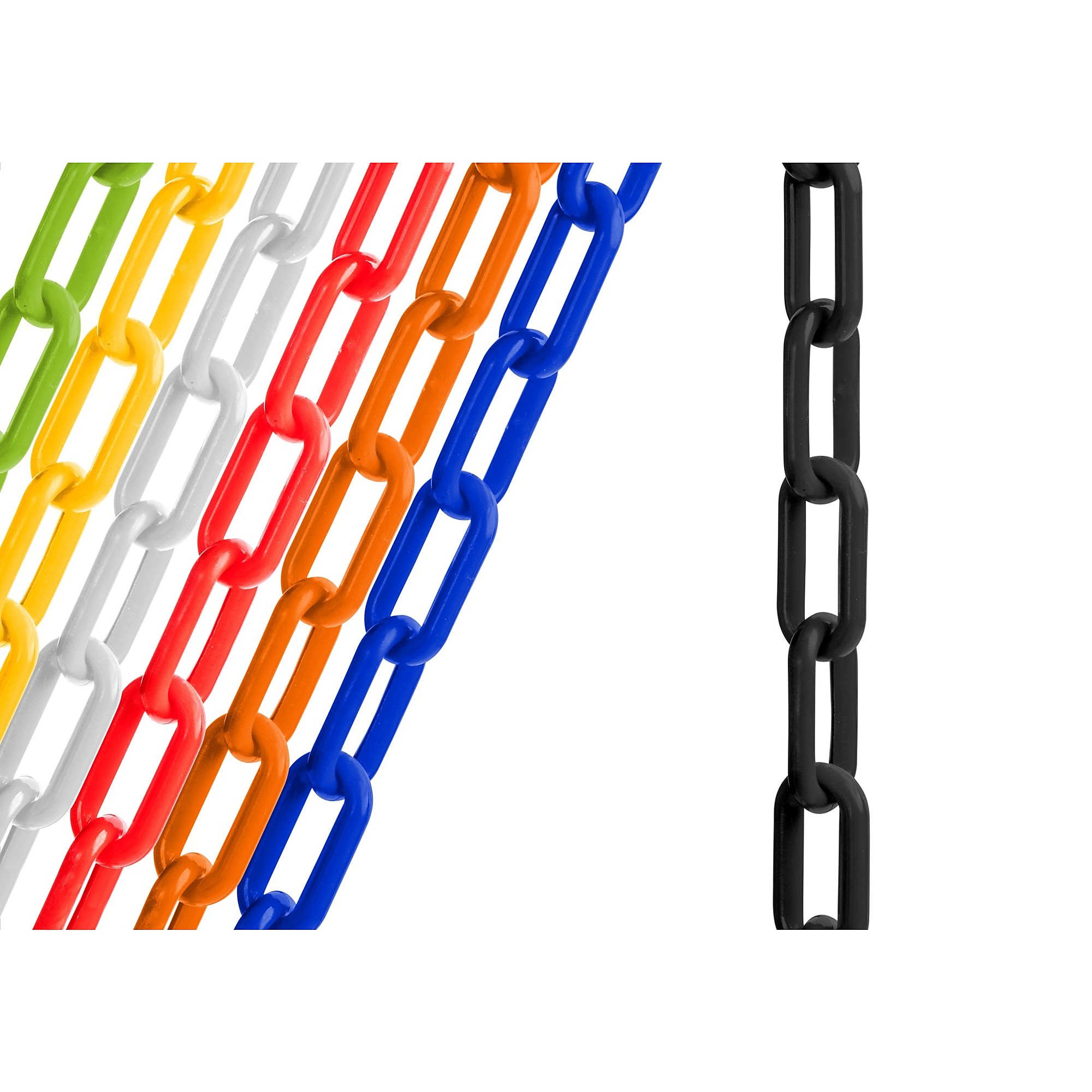 US Weight, 2in. Plastic Chain - Black - 10ft. bag with S- hooks, Model# U2310