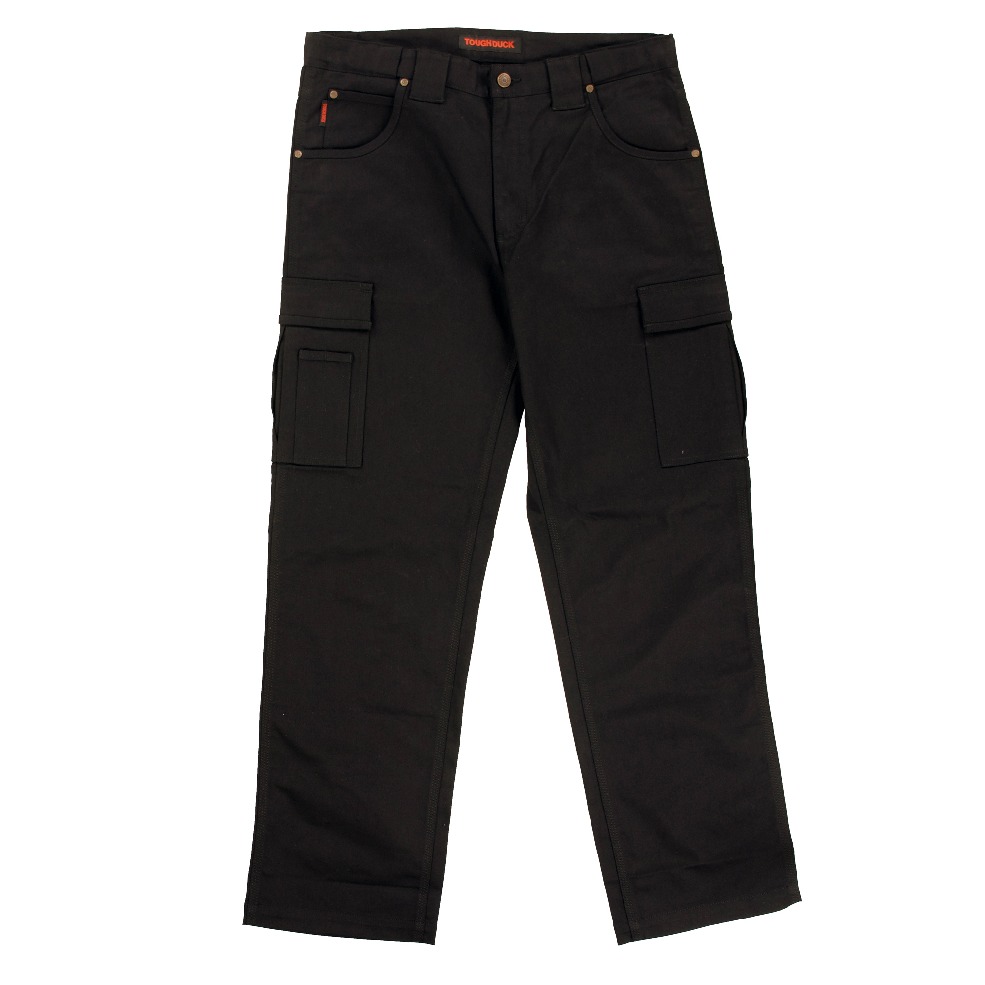 Tough Duck, Flex Twill Cargo Pant, Waist 42 in, Inseam 30 in, Color Black,  Model# WP080