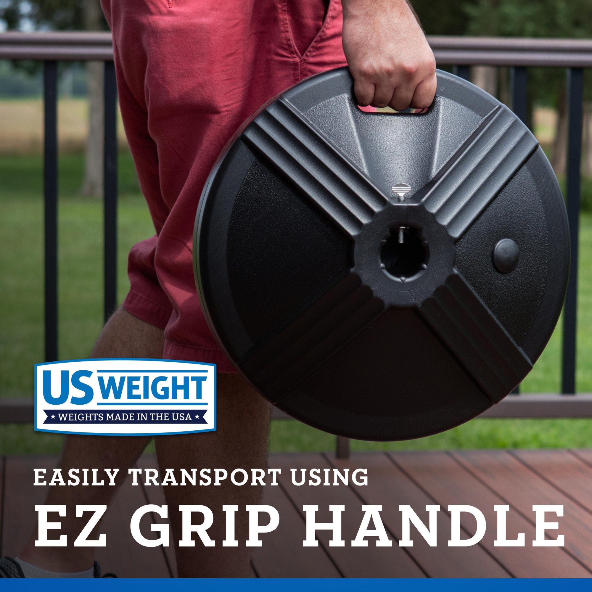 US Weight, Umbrella Base (Black) Filled to Approx. 50 lb., Included