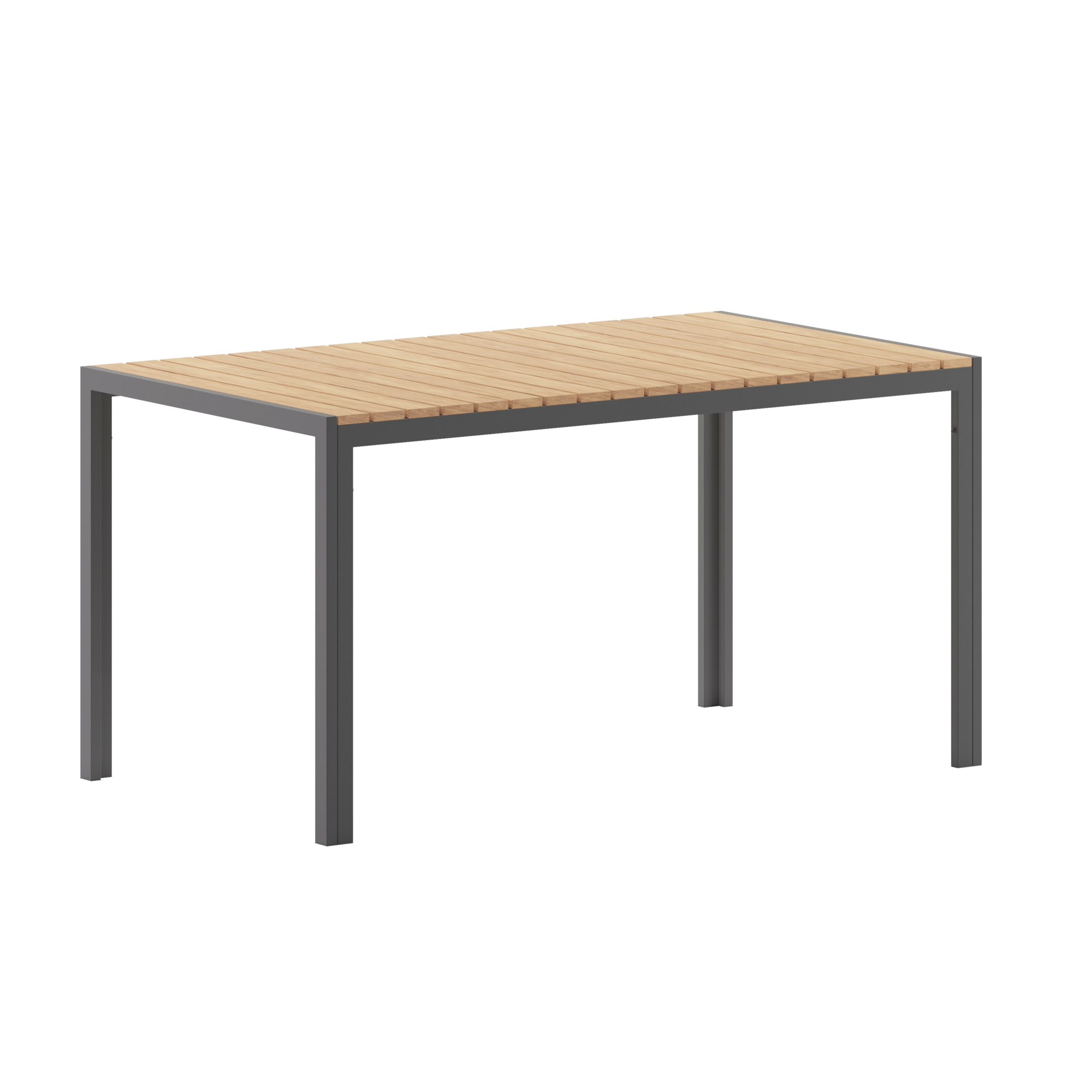 Flash Furniture, Natural/Gray 55in. x 31in. Outdoor Patio Dining Table, Table Shape Rectangle, Primary Color Brown, Height 28.75 in, Model# SBTB269NAT