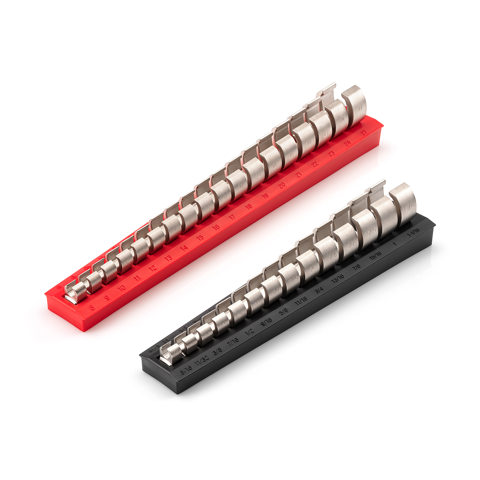 TEKTON 3/8 Inch Drive 6-Point Flare Nut Crowfoot Wrench Set with Racks, 32-Piece (5/16 - 1-1/16 in., 8-27 mm) | WCF92320