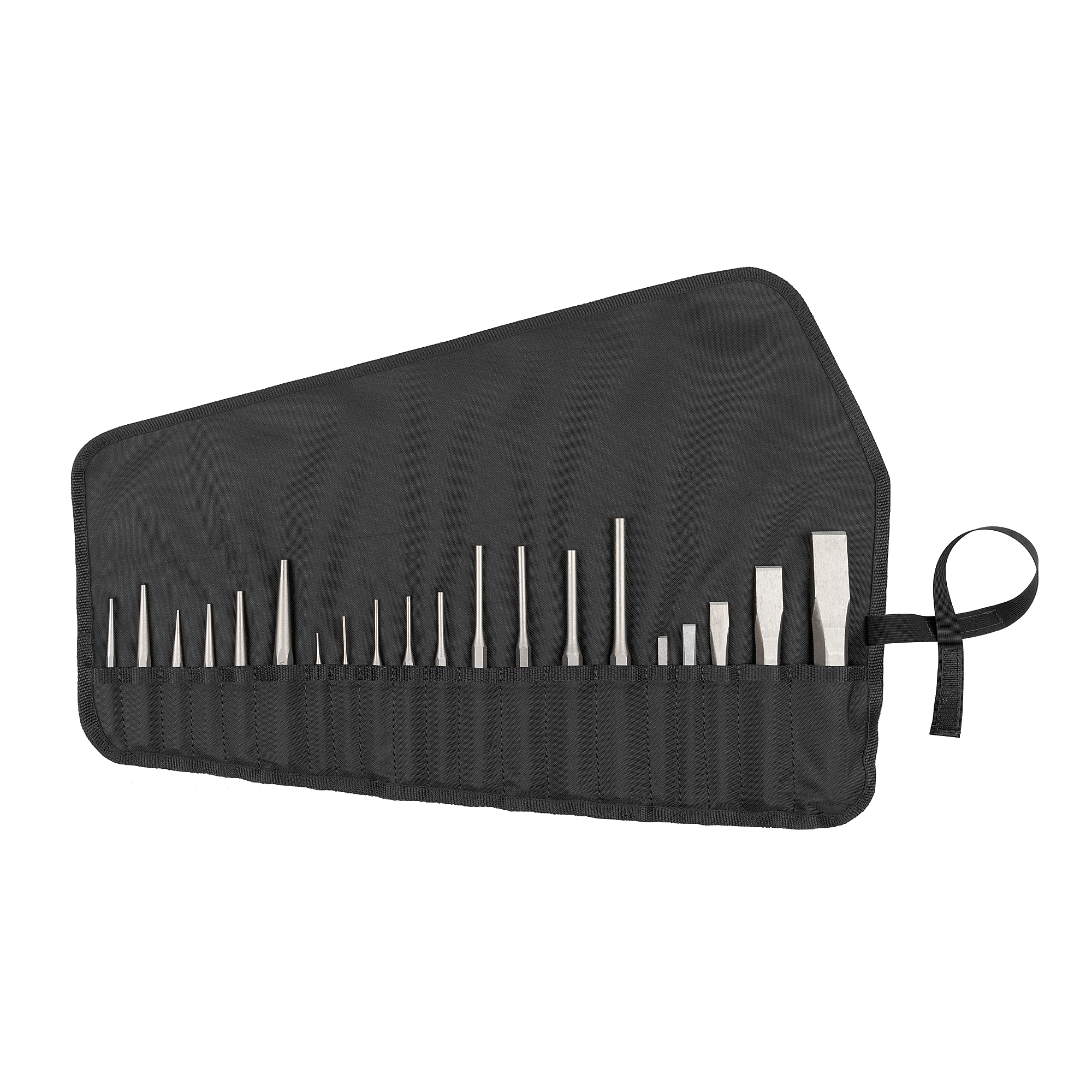 TEKTON Punch and Chisel Set with Roll, 20-Piece (Center, Solid, Pin, Chisel) | PNC99101