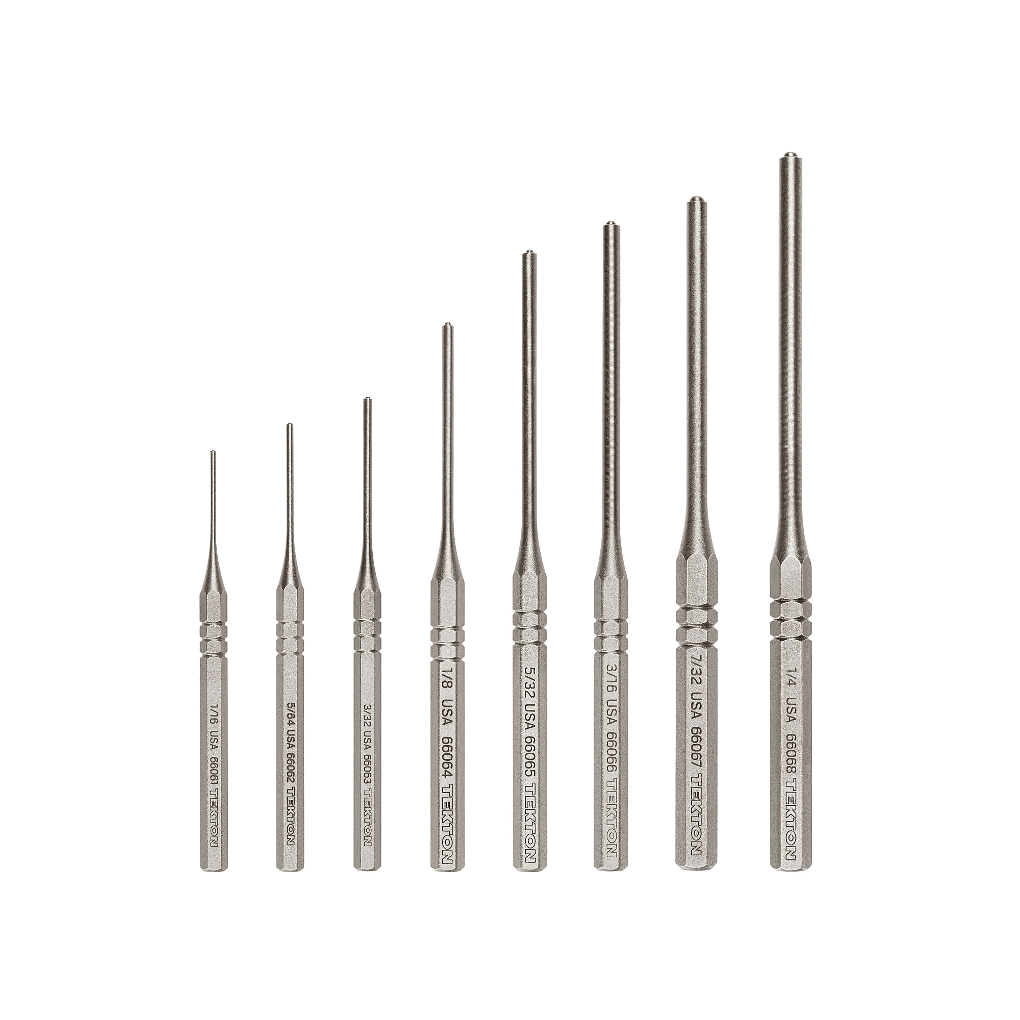 TEKTON Roll Pin Punch Set, 8-Piece (1/16 - 1/4 in.) | PNC93001