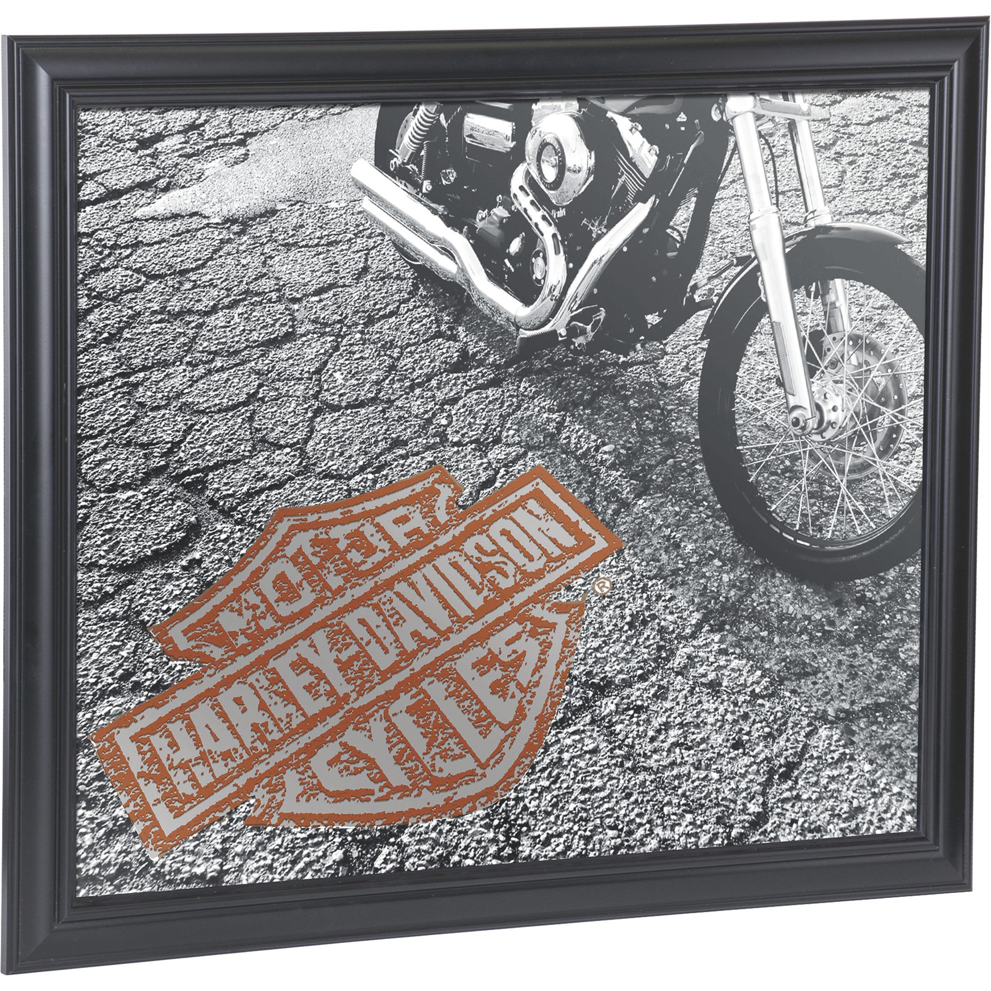 Harley-Davidson Asphalt Wall Mirror, Model# HDL-15229 Harley-Davidson Asphalt Wall Mirror, Model# HDL-15229