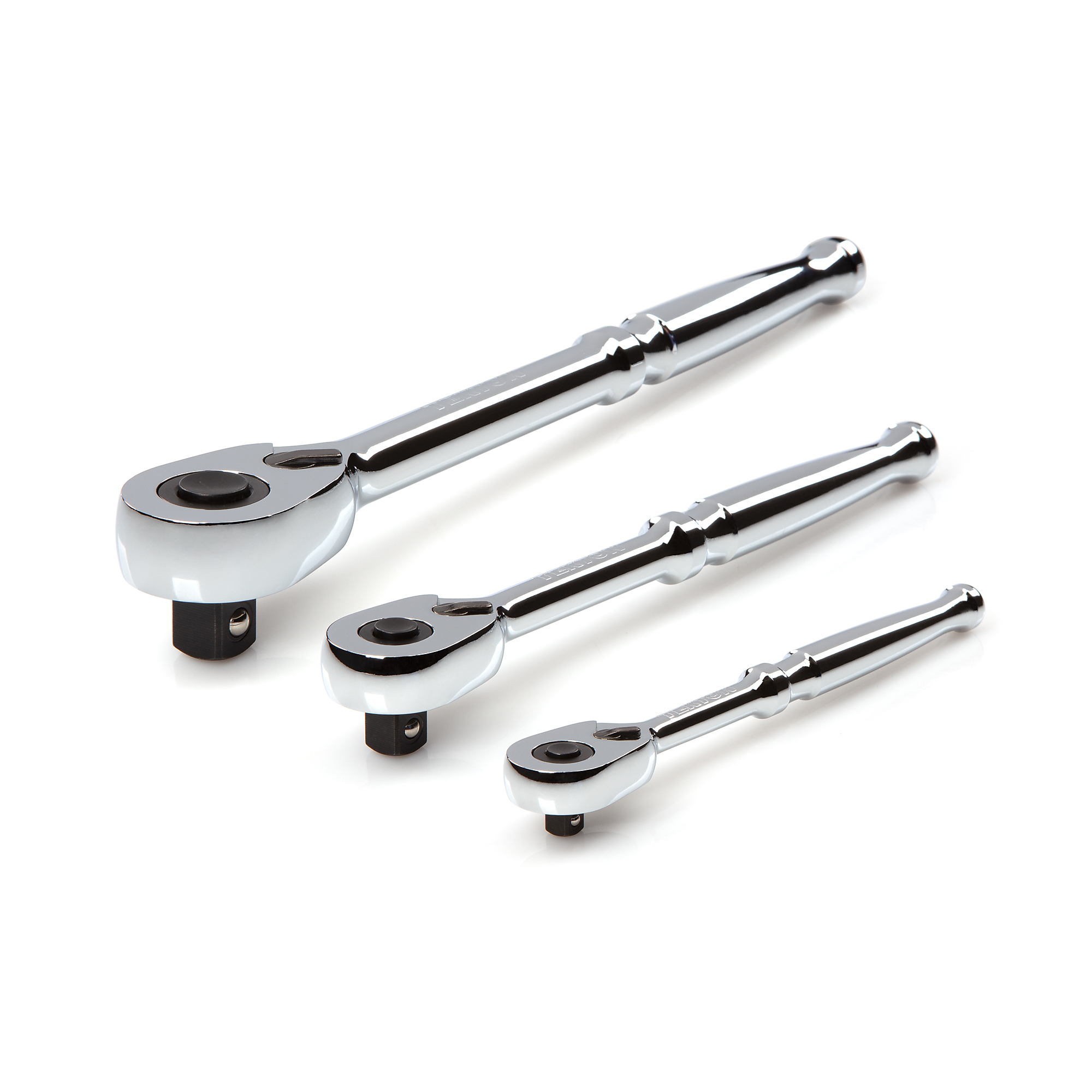 TEKTON 1/4, 3/8, 1/2 Inch Drive Quick-Release Ratchet Set (3-Piece) | SRH91100