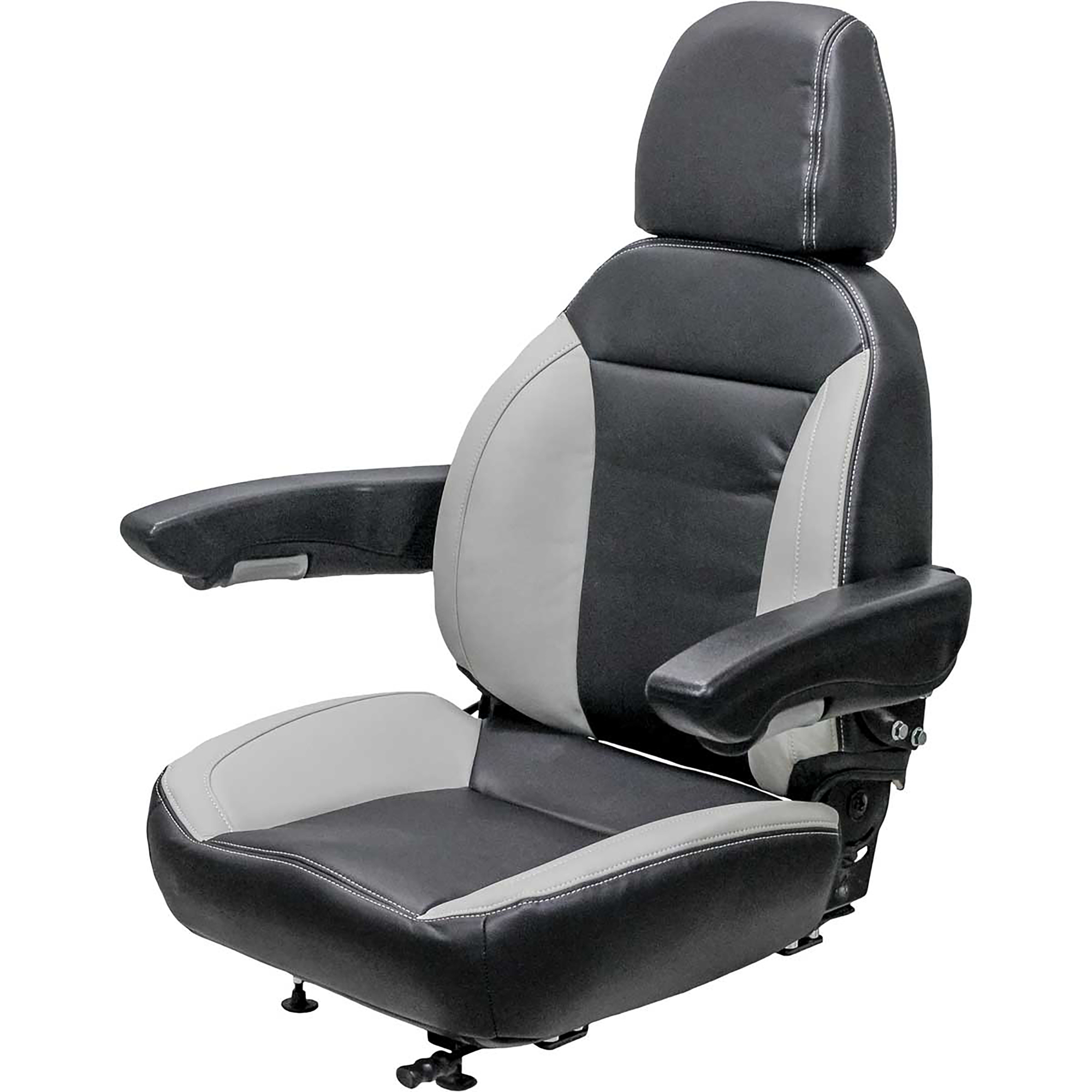 K & M, Uni Pro 445 Seat Assembly Black/Gray Vinyl, Model# 8738