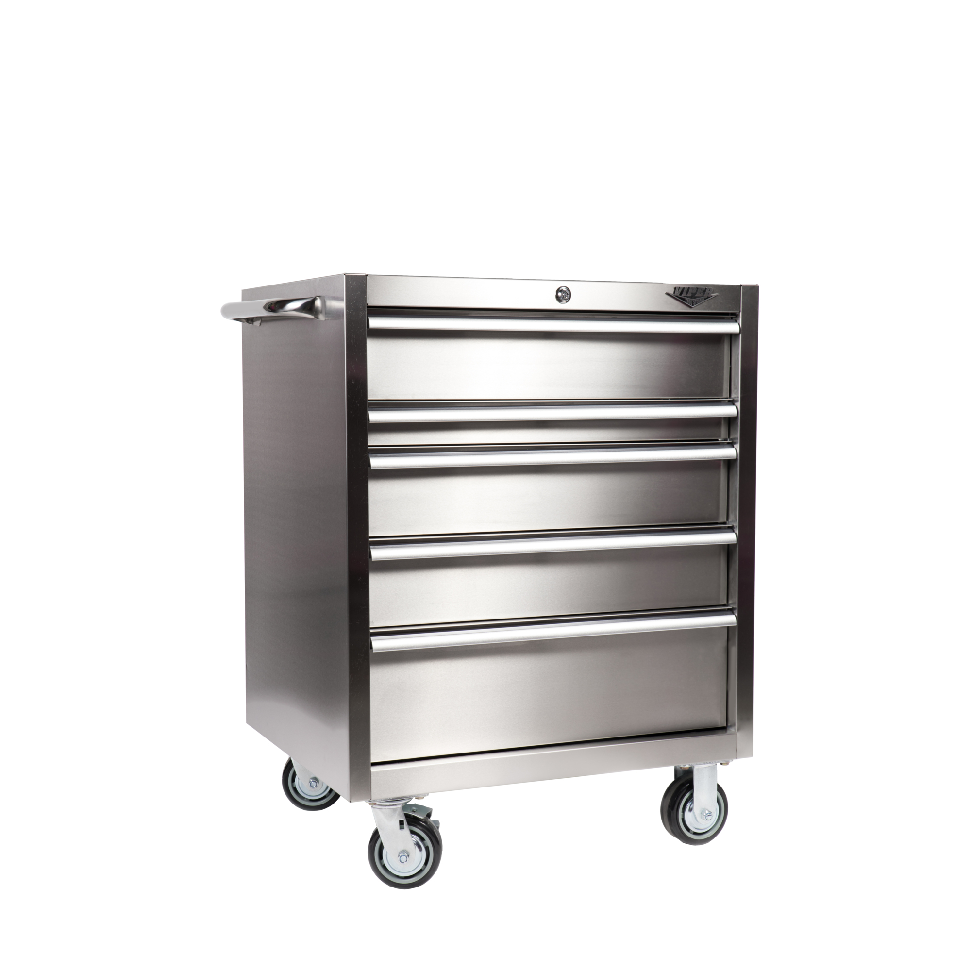 Viper Tool Storage 30-in W x 41-in H 5-Drawer Stainless Steel Rolling Tool Cabinet (Stainless Steel)