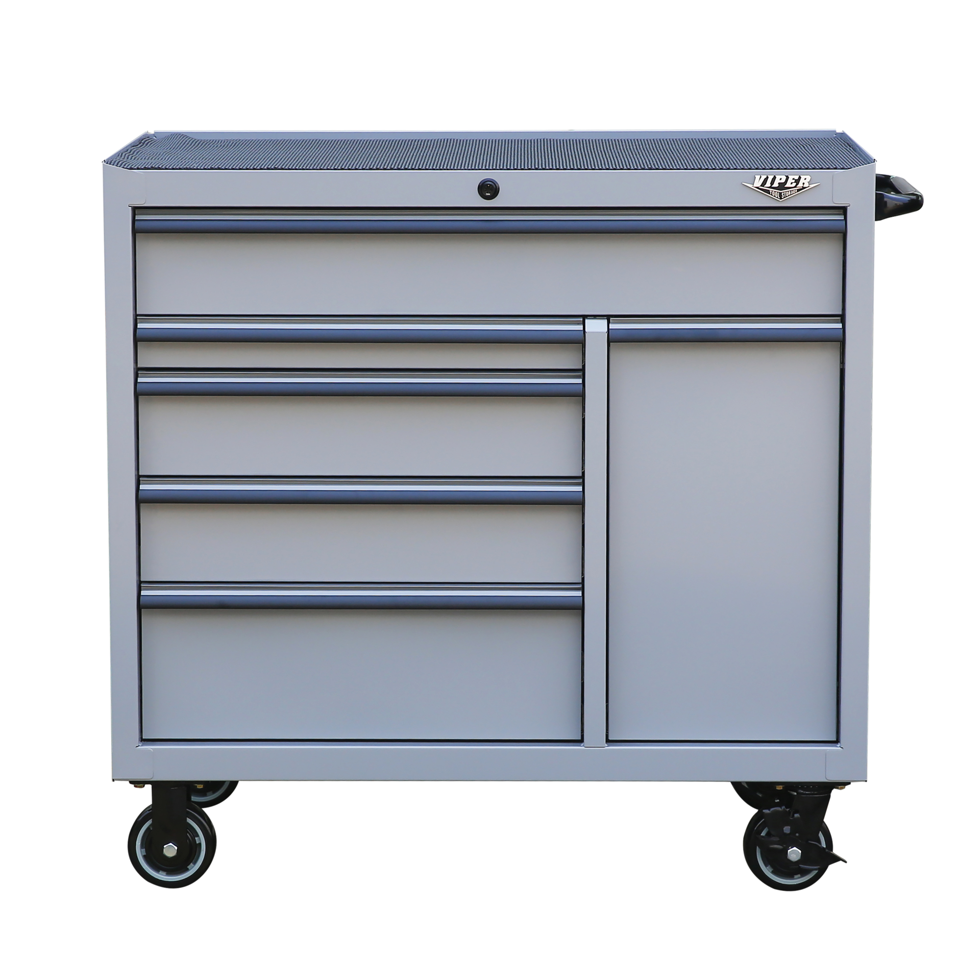 Viper Tool Storage 6-Drawer Rolling Cabinet - 41.5in. x 40.75in., 19-Ga. Steel, Gray, Model# V4106GRAYR