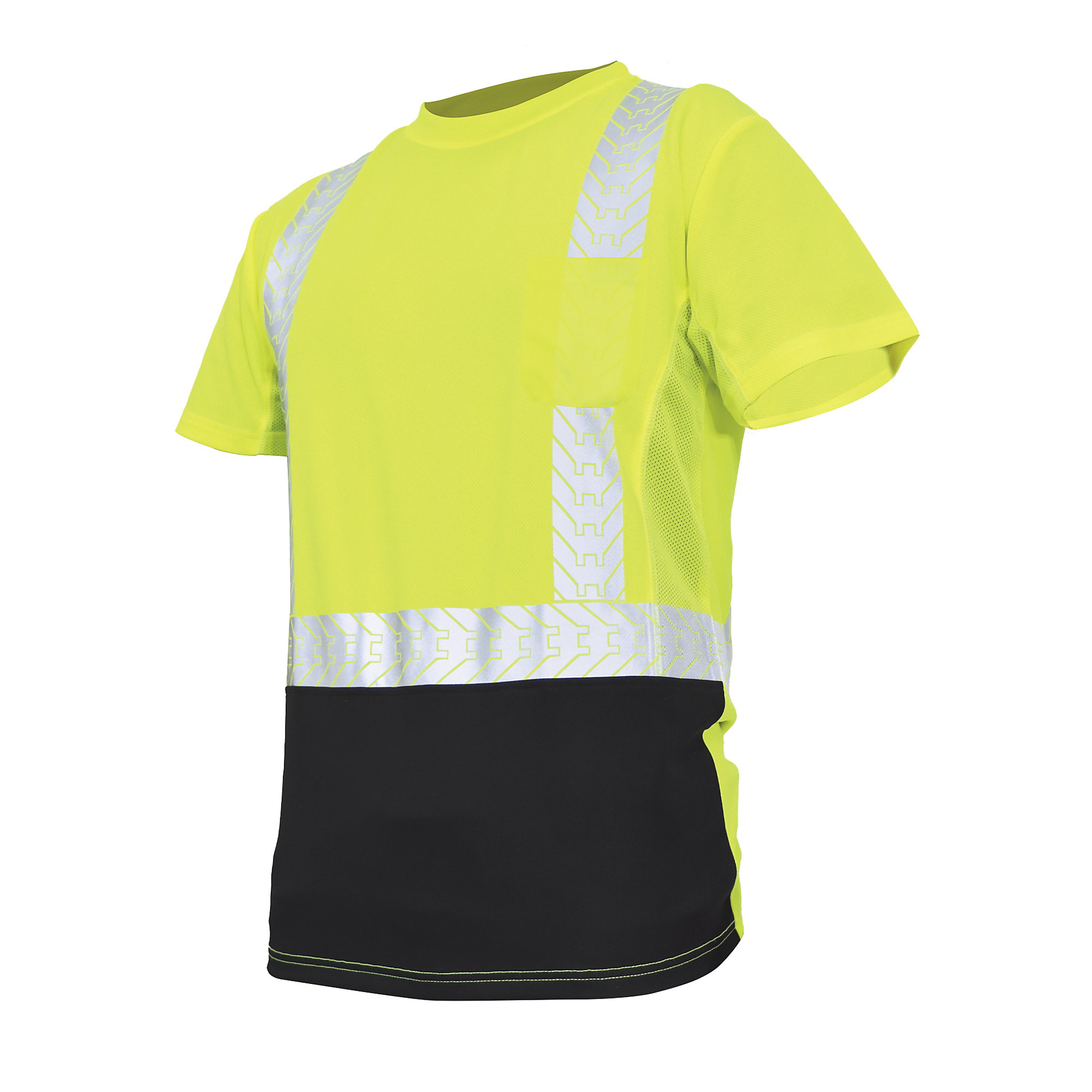 General Electric HV Safety T-Shirt, Short Sleeve, Black Bottom M