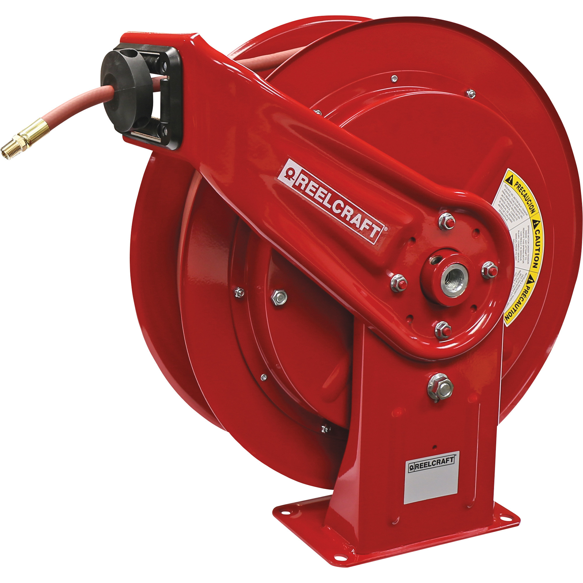 Reelcraft Spring Retractable Air Hose Reel — With 1/2in. x 75ft