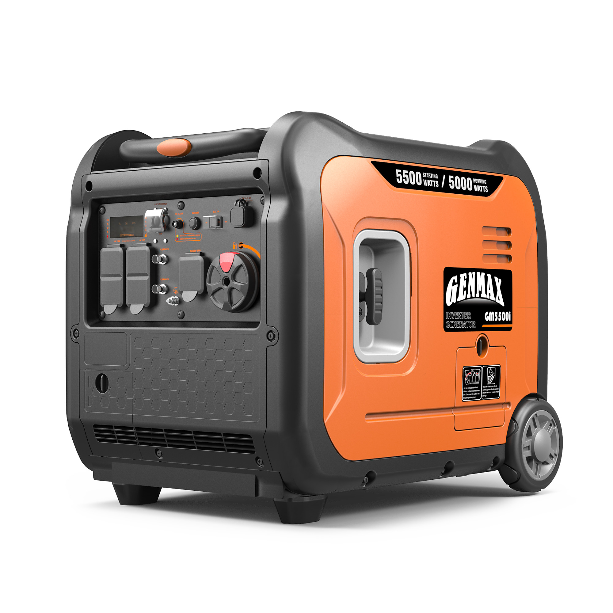 GENMAX, Portable Inverter Generator, 5500w, Surge Watts 5500 Rated ...